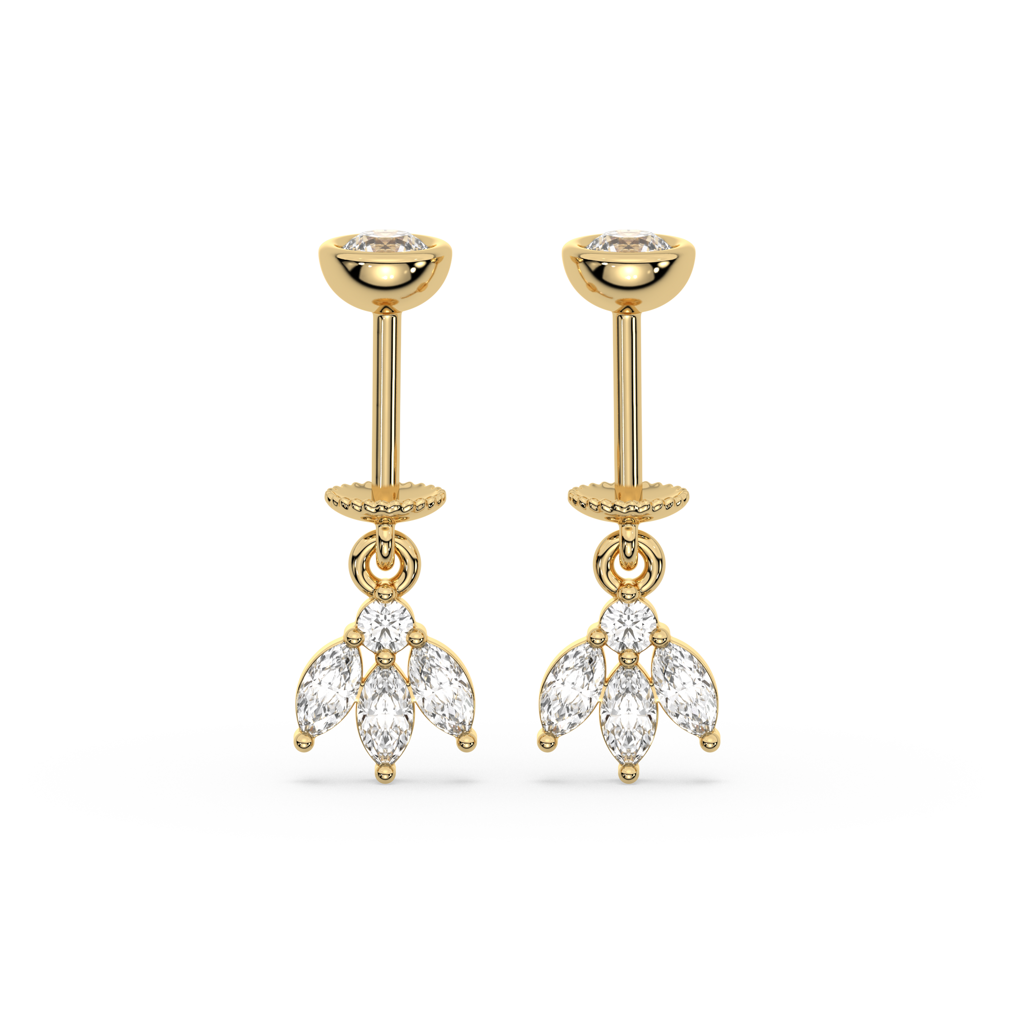 Petal Helix Hanging Earrings