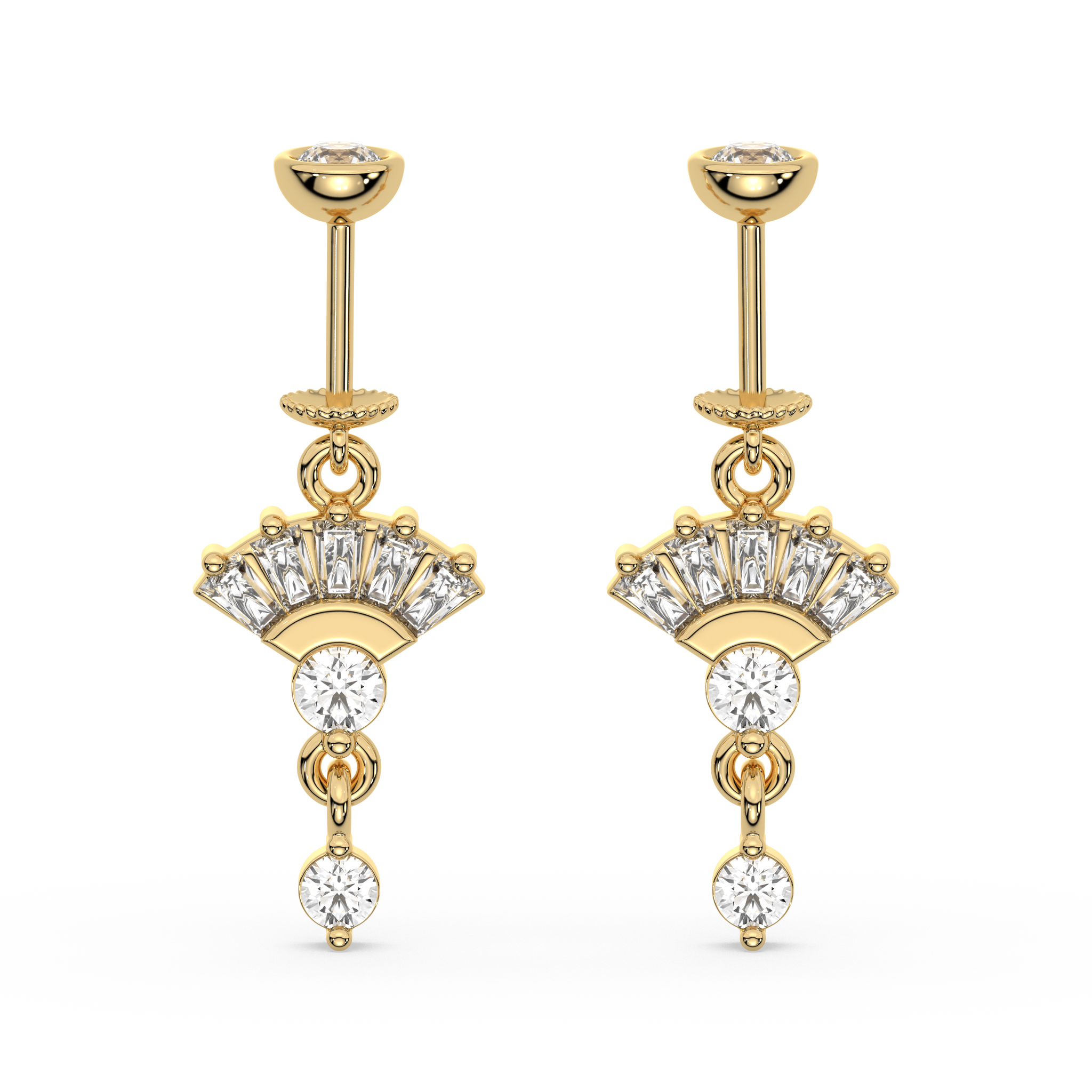 Zirconia Umbrella Helix Hanging Earrings