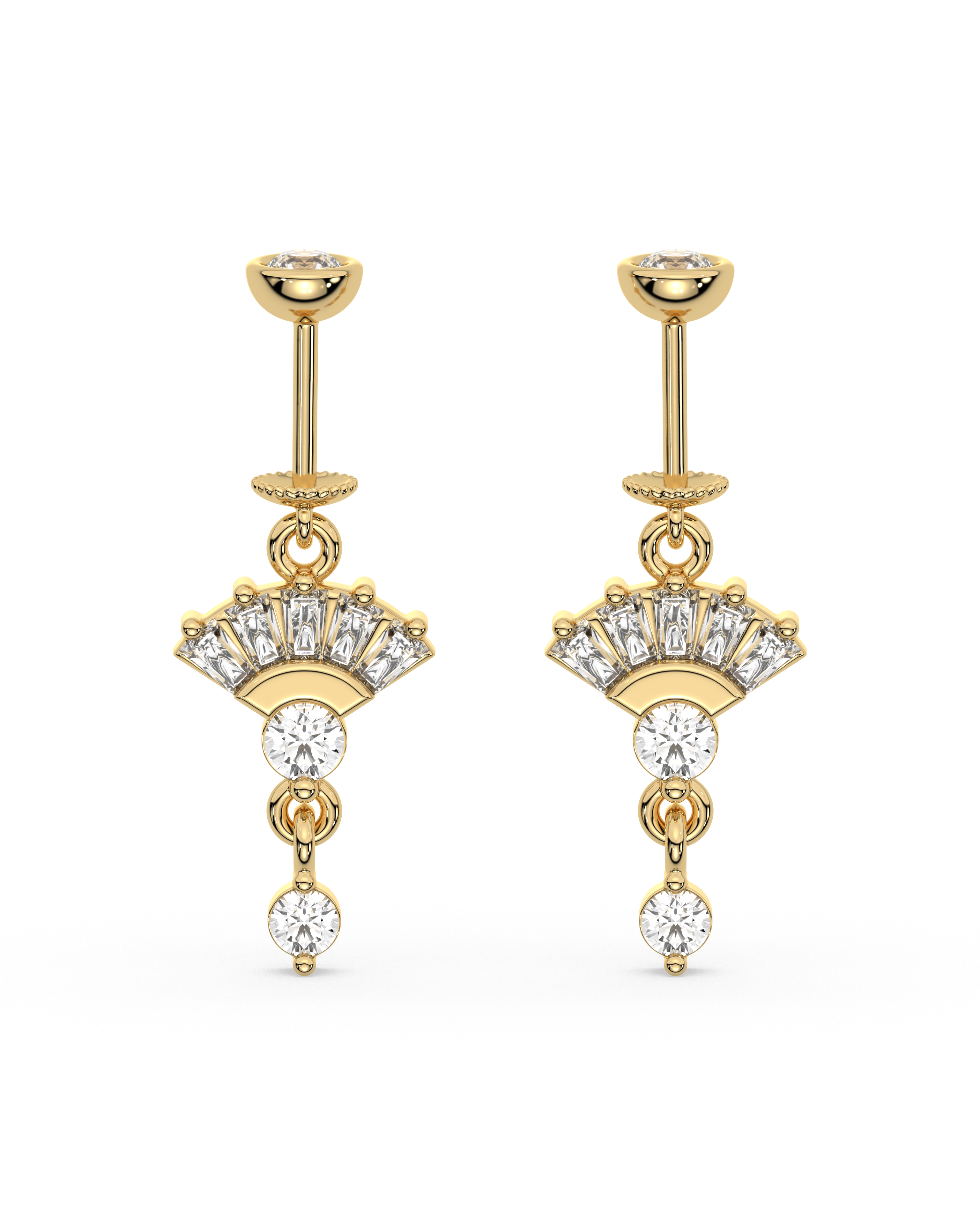 Zirconia Umbrella Helix Hanging Earrings