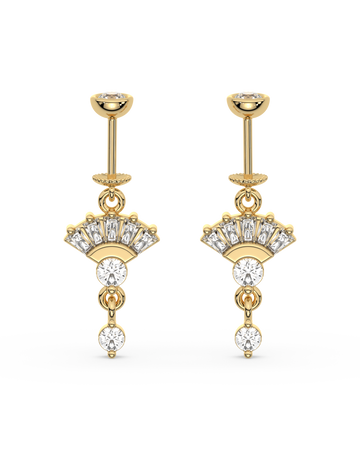 Zirconia Umbrella Helix Hanging Earrings