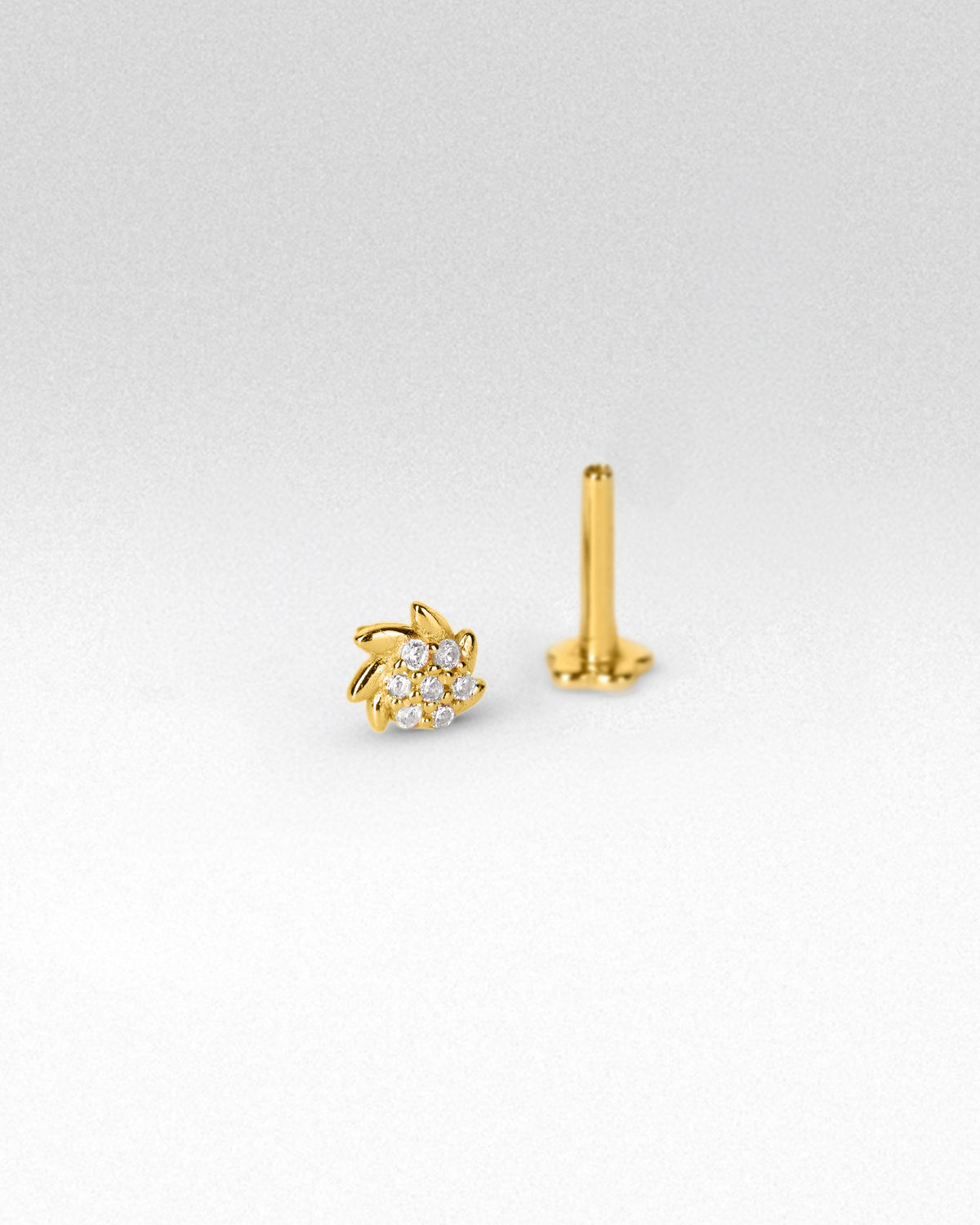 Crest Bezel Flatback Earrings