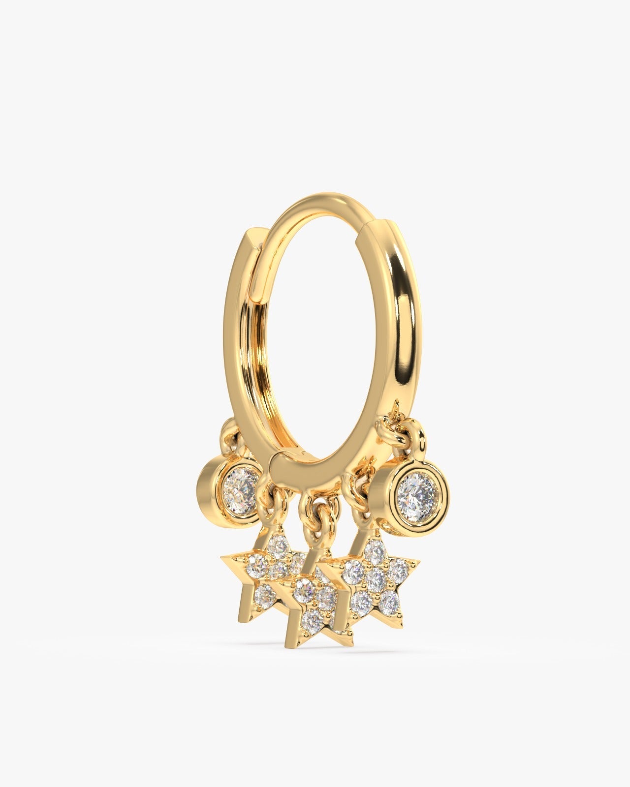 Multi Star Charm Hoop Earrings