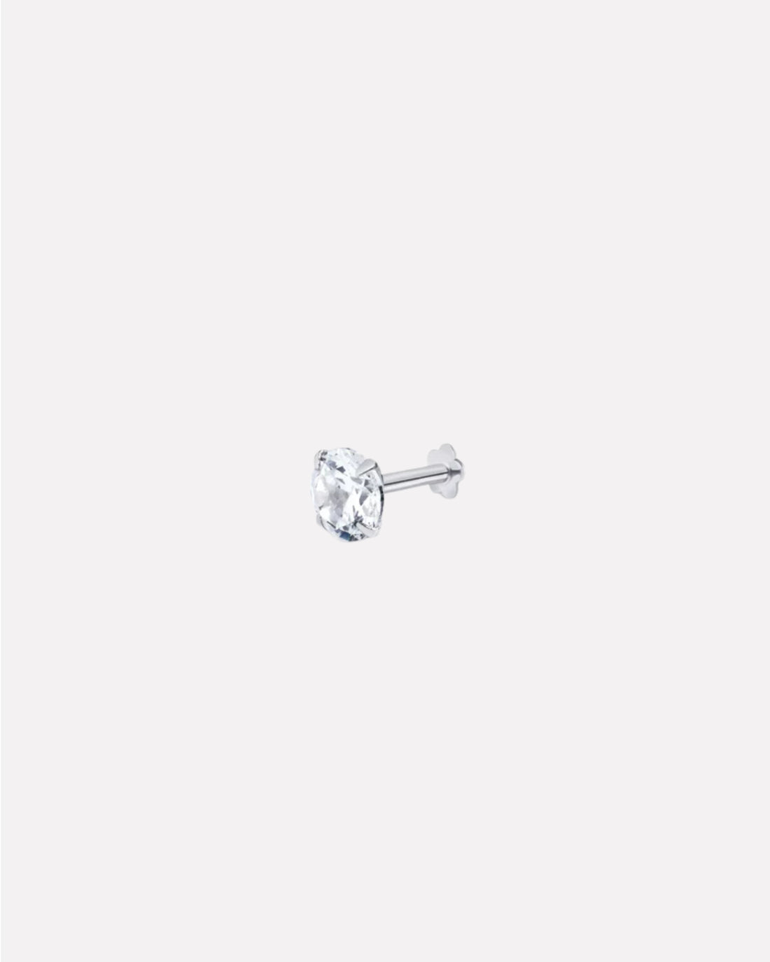 Solitaire Silver (Mid Size) Stud Earrings  For Men's