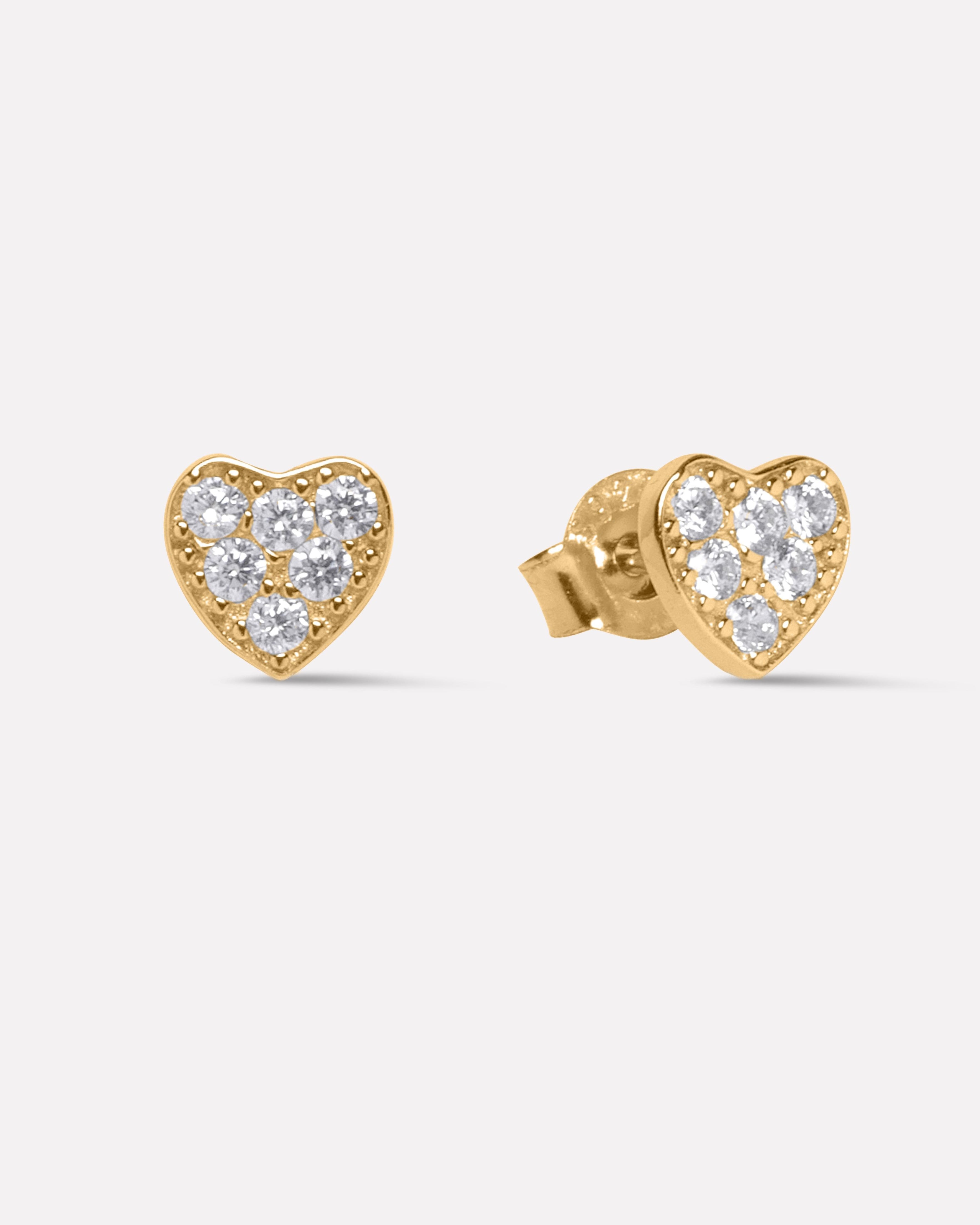 A Forever Heart Pave' Stud Earrings