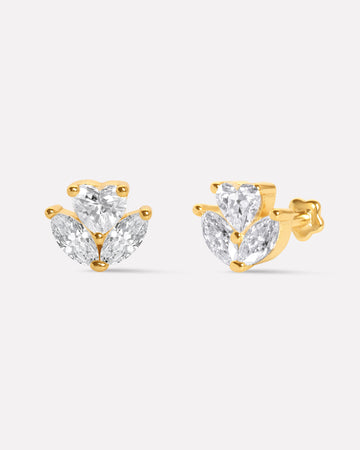 Cupid Rose Flat Back Stud Earrings