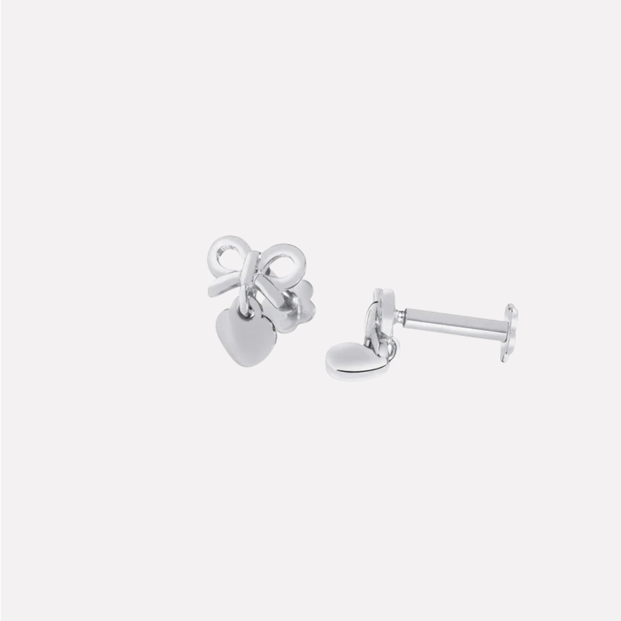 Heartfelt Bow Stud Flat Back Stud Earrings