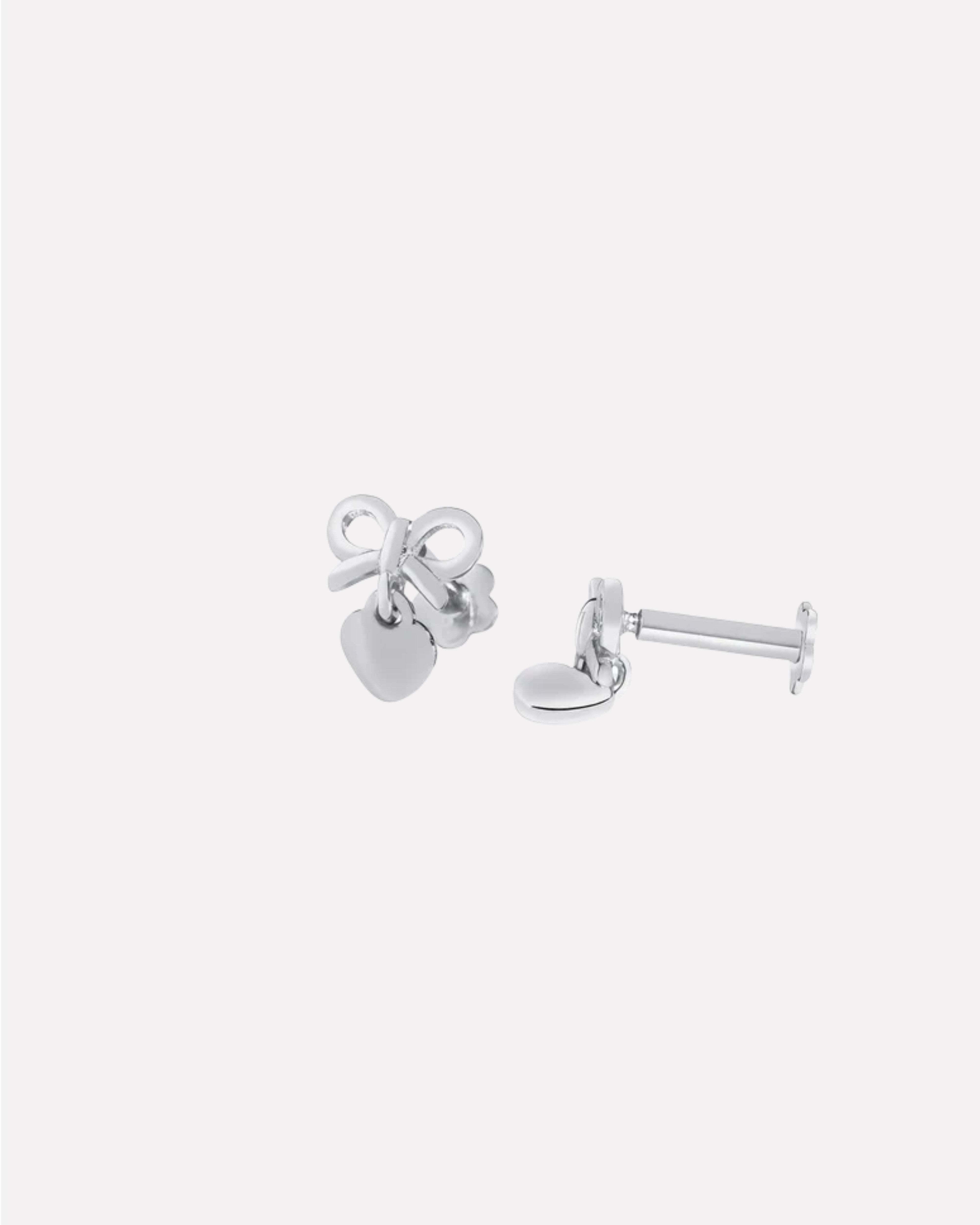 Heartfelt Bow Stud Flat Back Stud Earrings