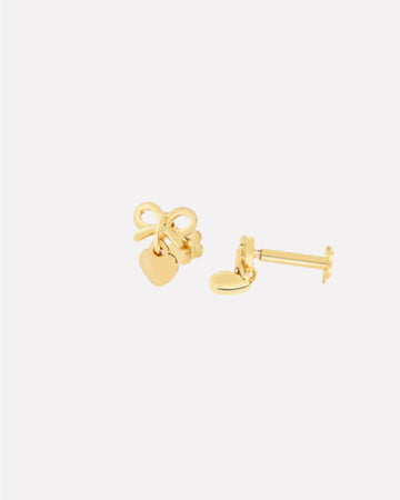 Heartfelt Bow Stud Flat Back Stud Earrings
