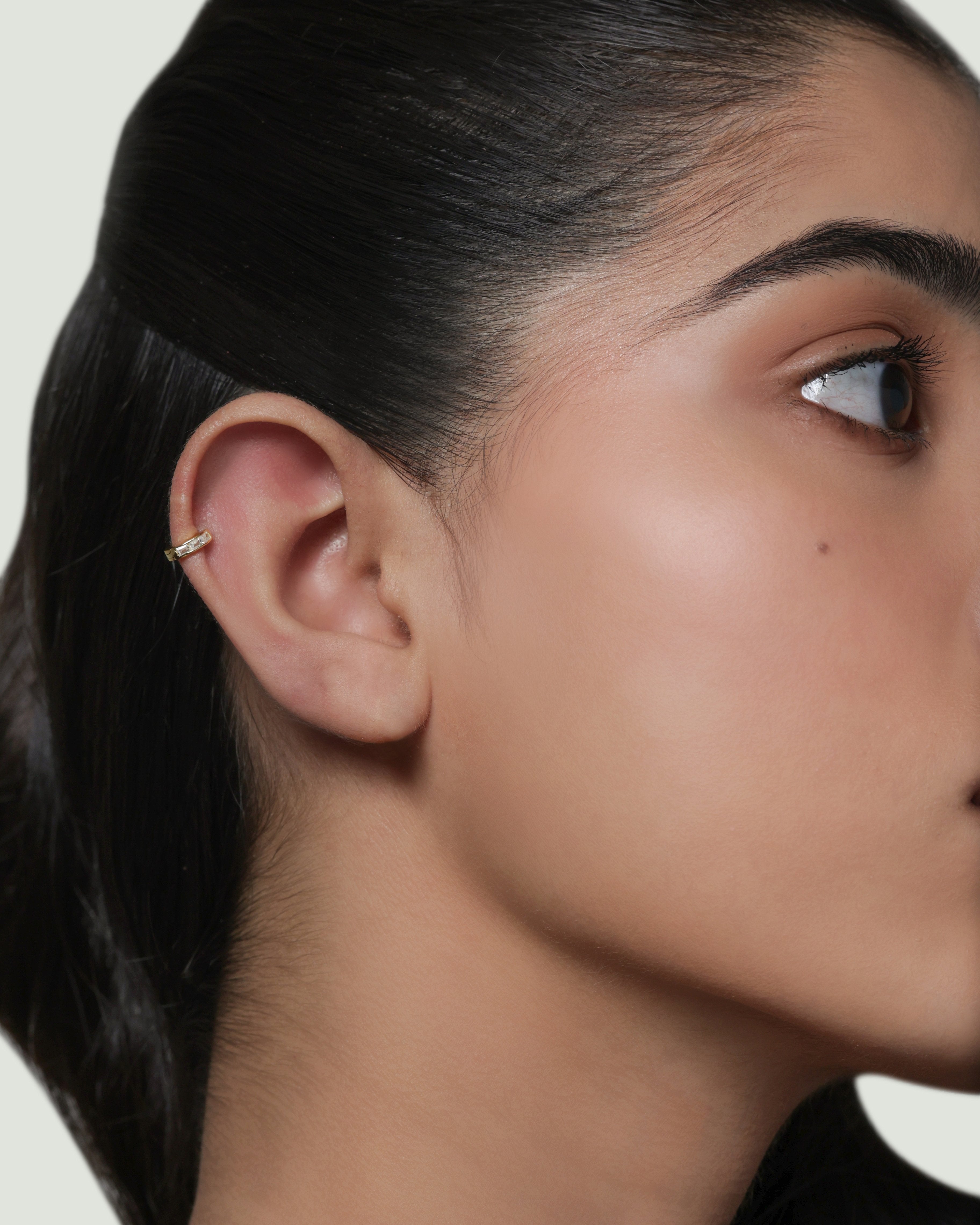 Statement Baguette Round Hoop Earrings