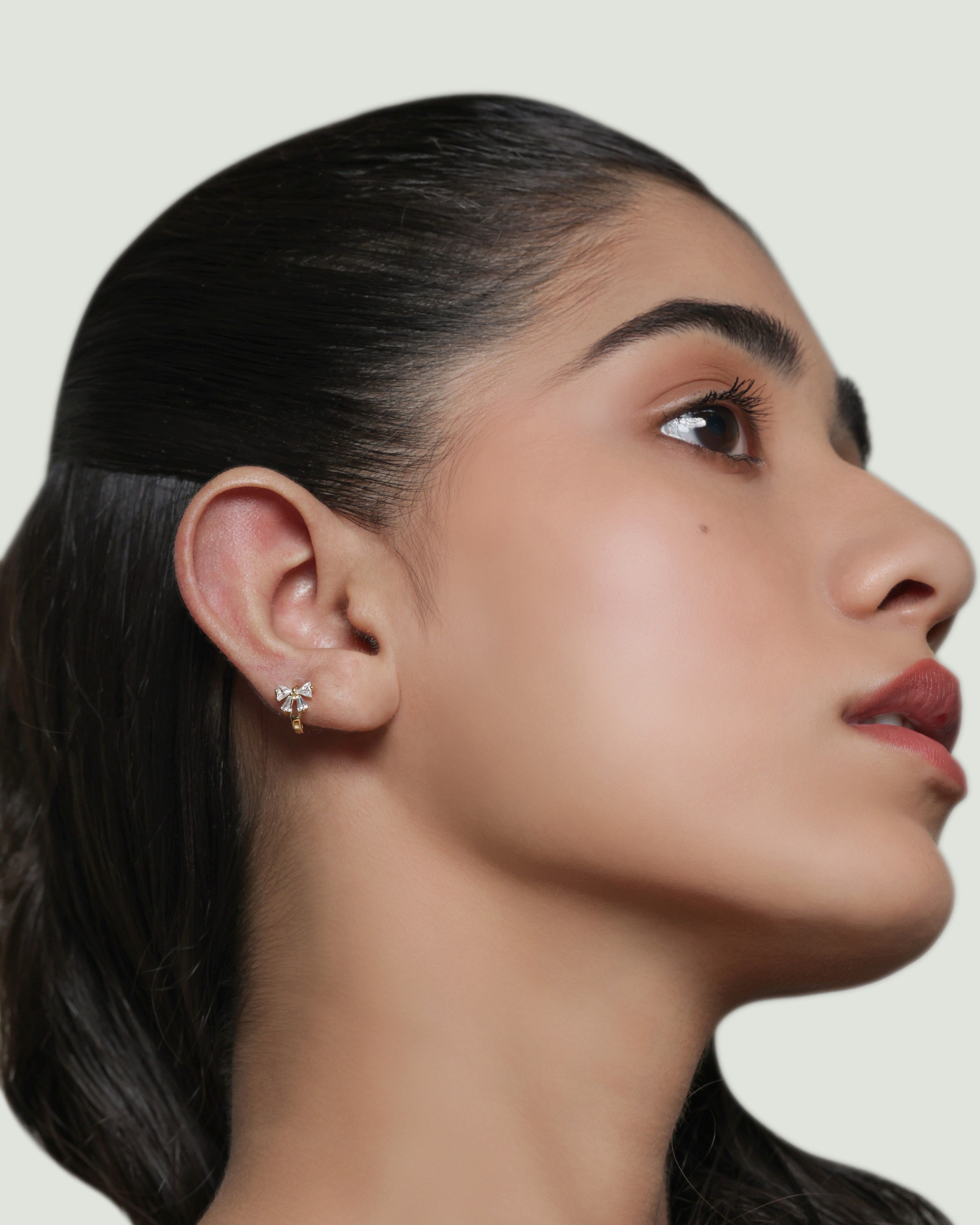 Bow Tie Dainty Hoop Earrings