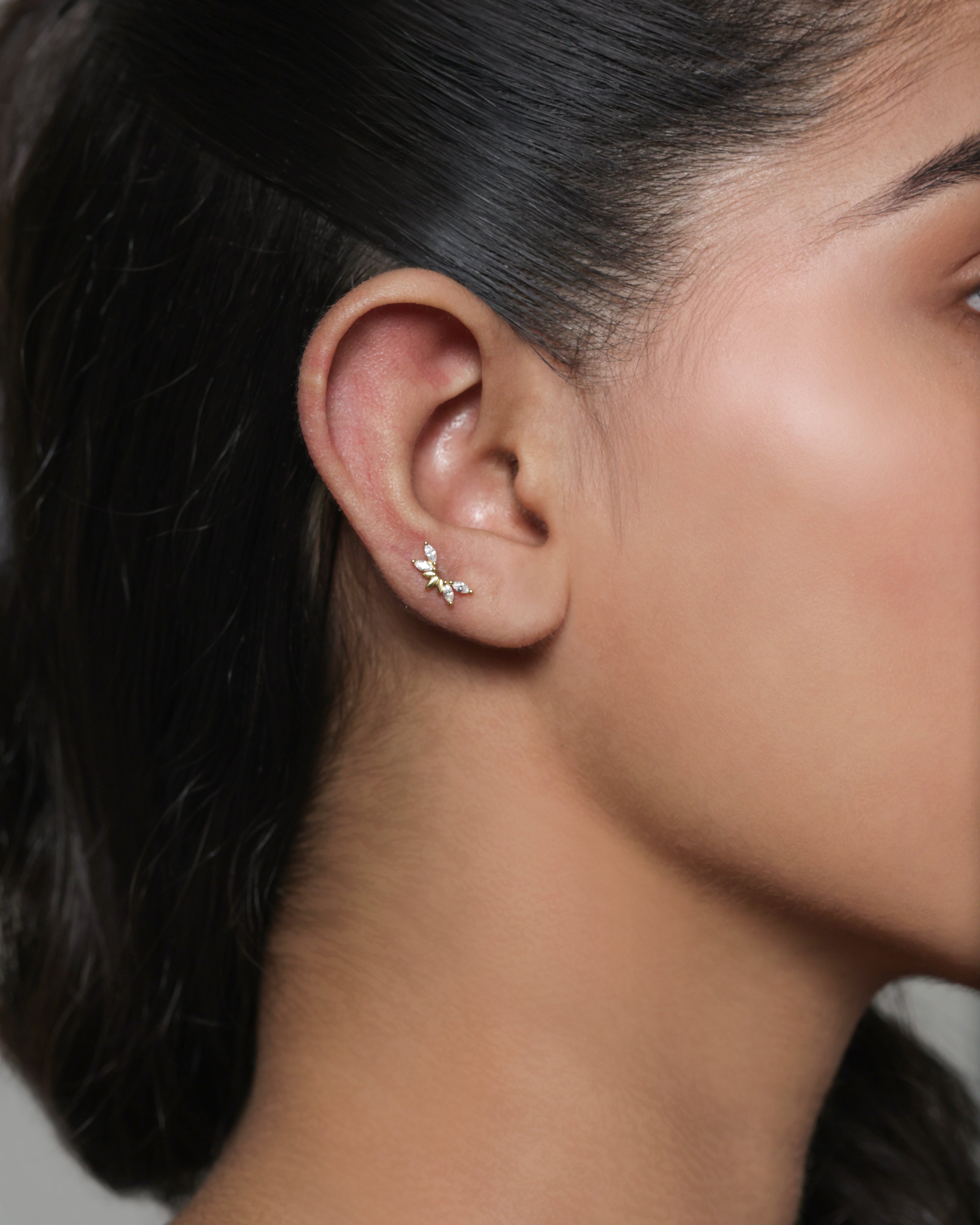 Lumiere Leaf Stud Earrings