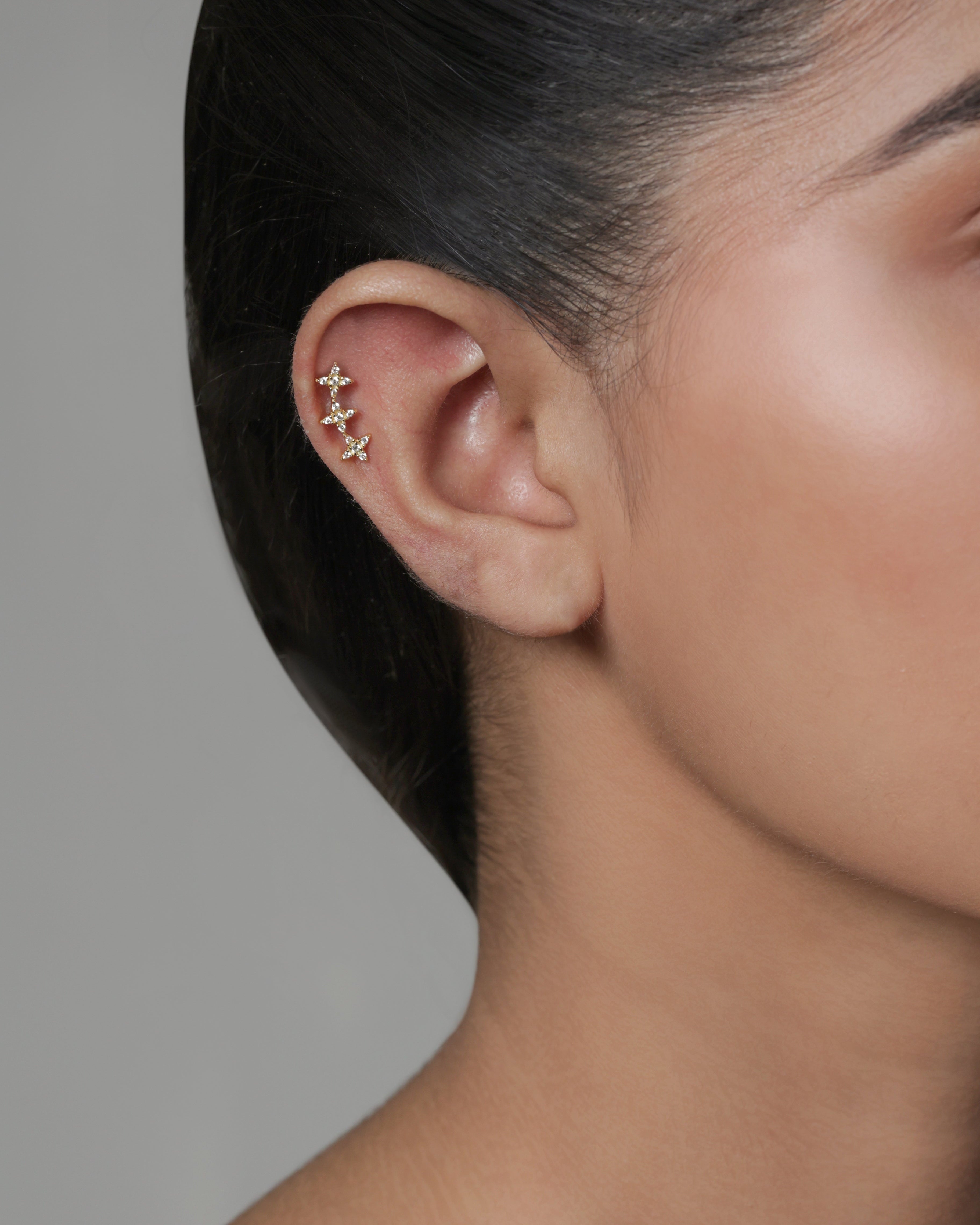 Stardust Trio Flat Back Stud Earrings