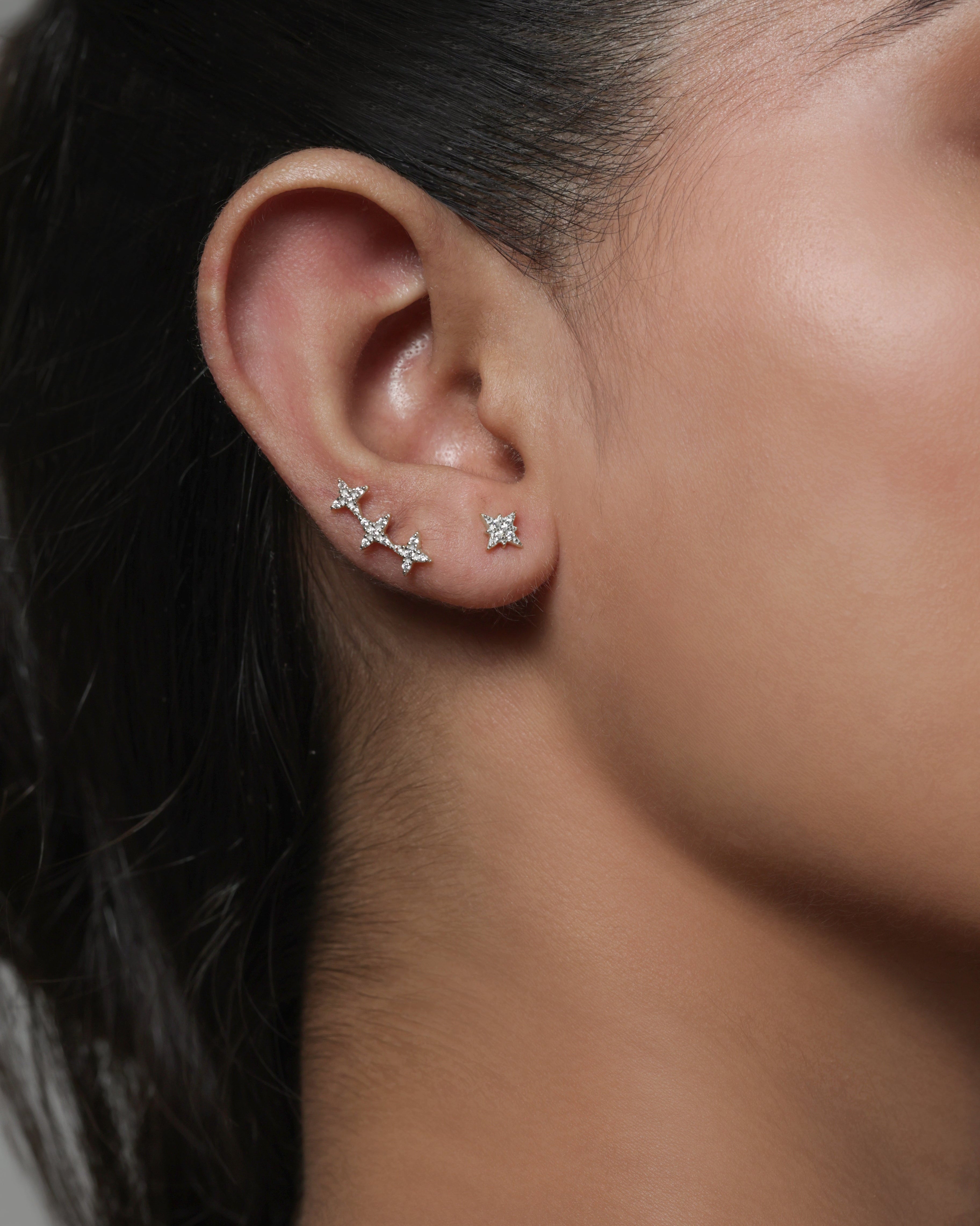 Stardust Trio Flat Back Stud Earrings