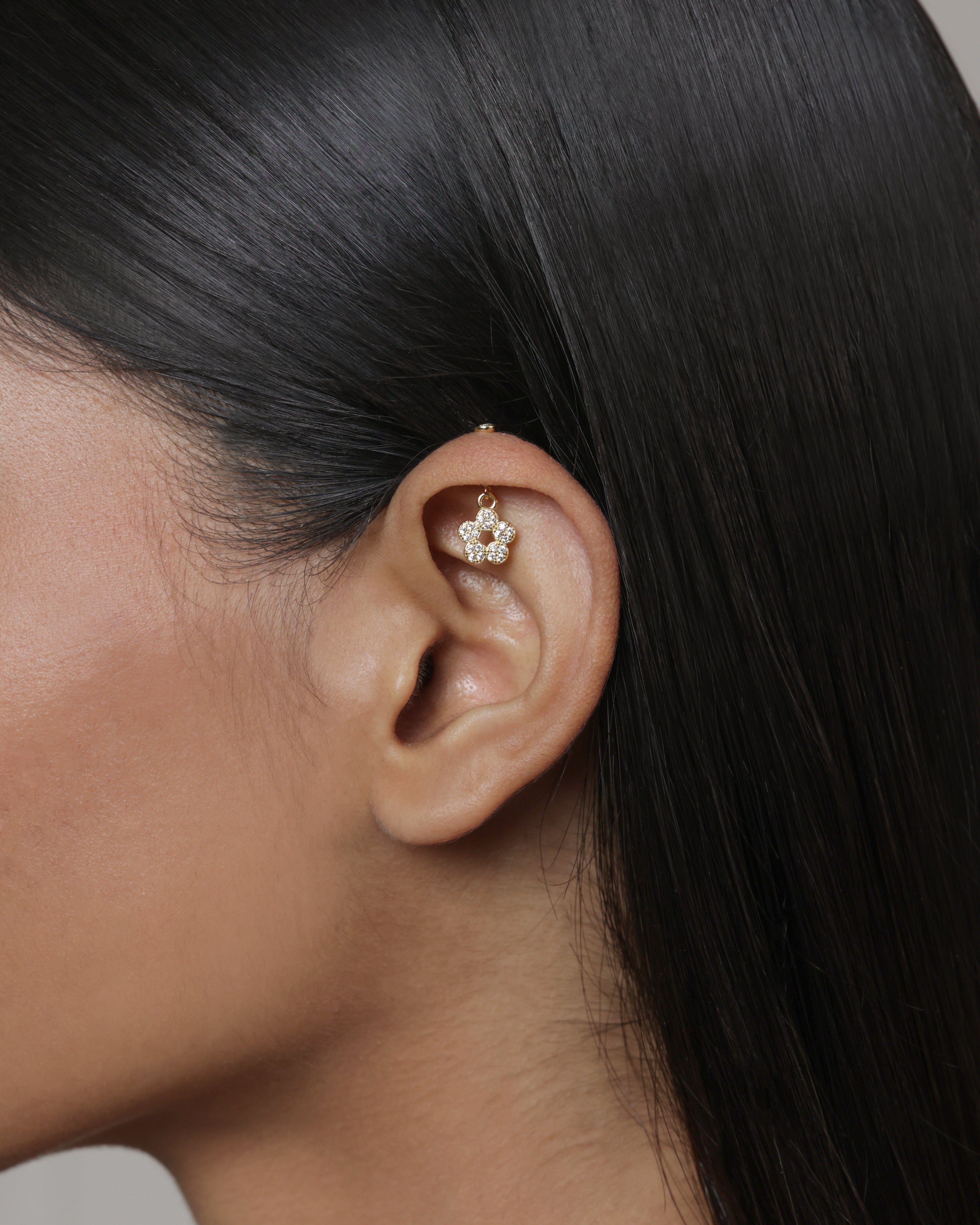 Blossom Floret Helix Hanging Earrings