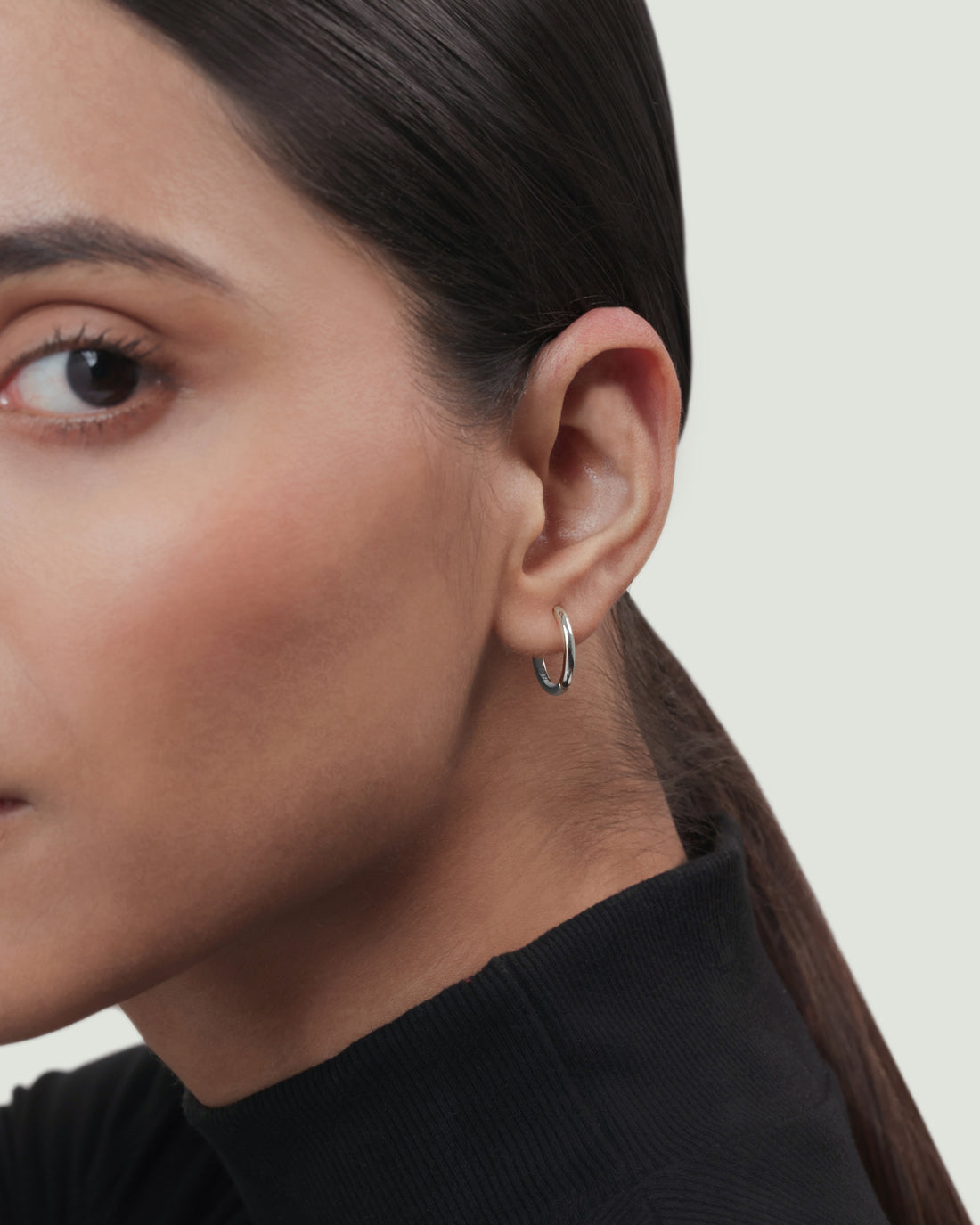 Evergreen Silver Hoops Earrings - 9MM