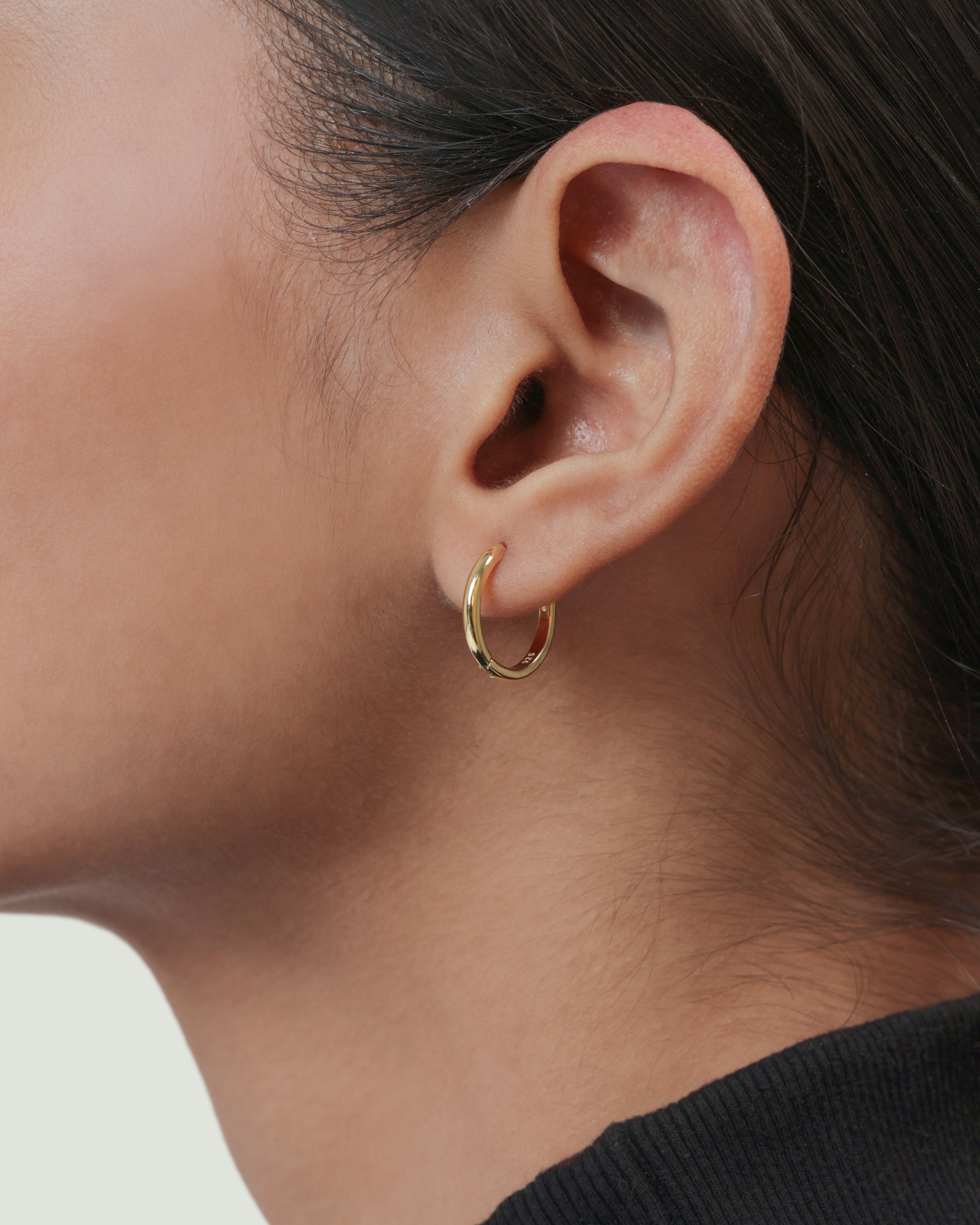 Evergreen Silver Hoops Earrings - 9MM