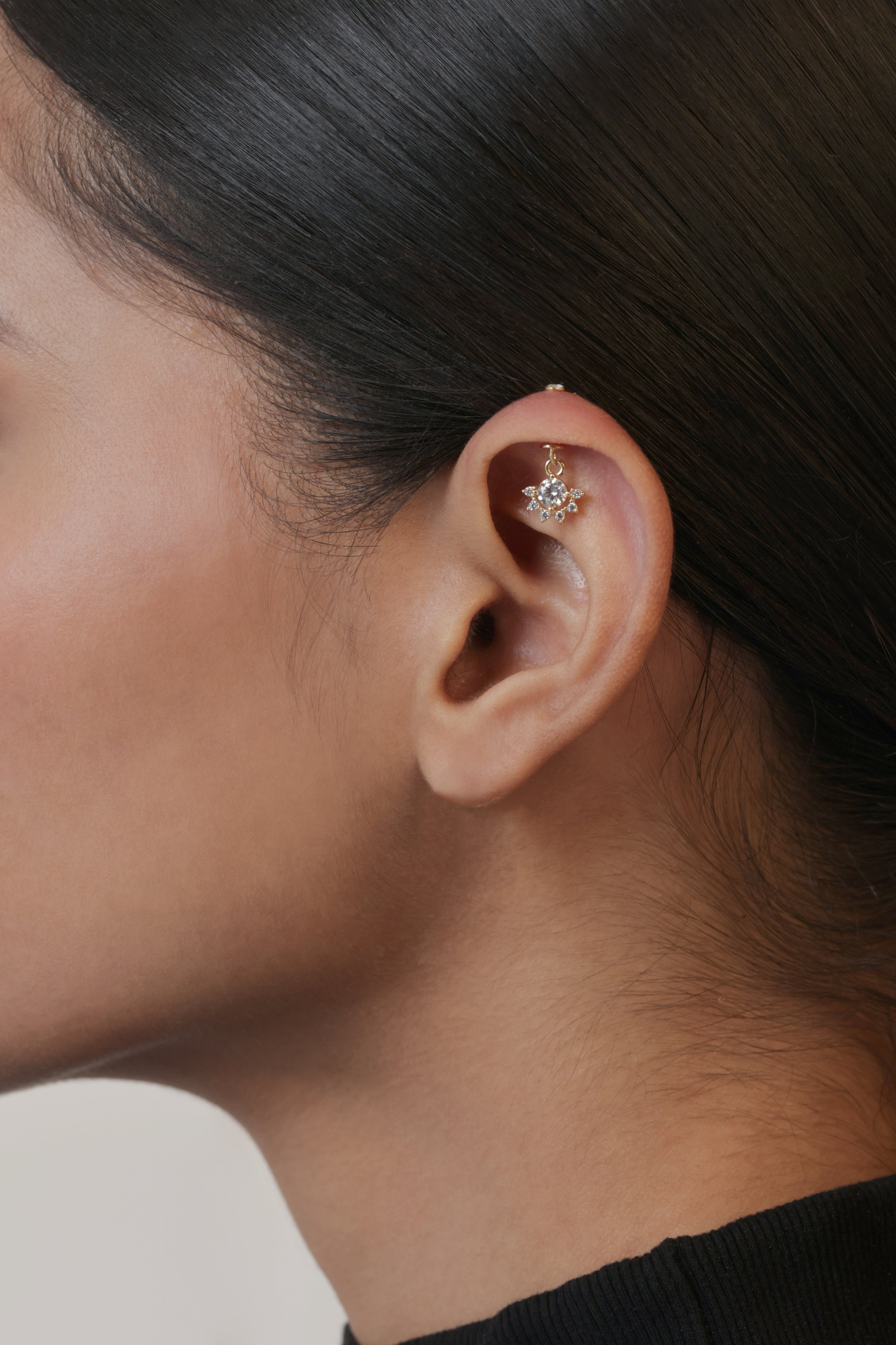 The Dawning Sun Helix Hanging Earrings