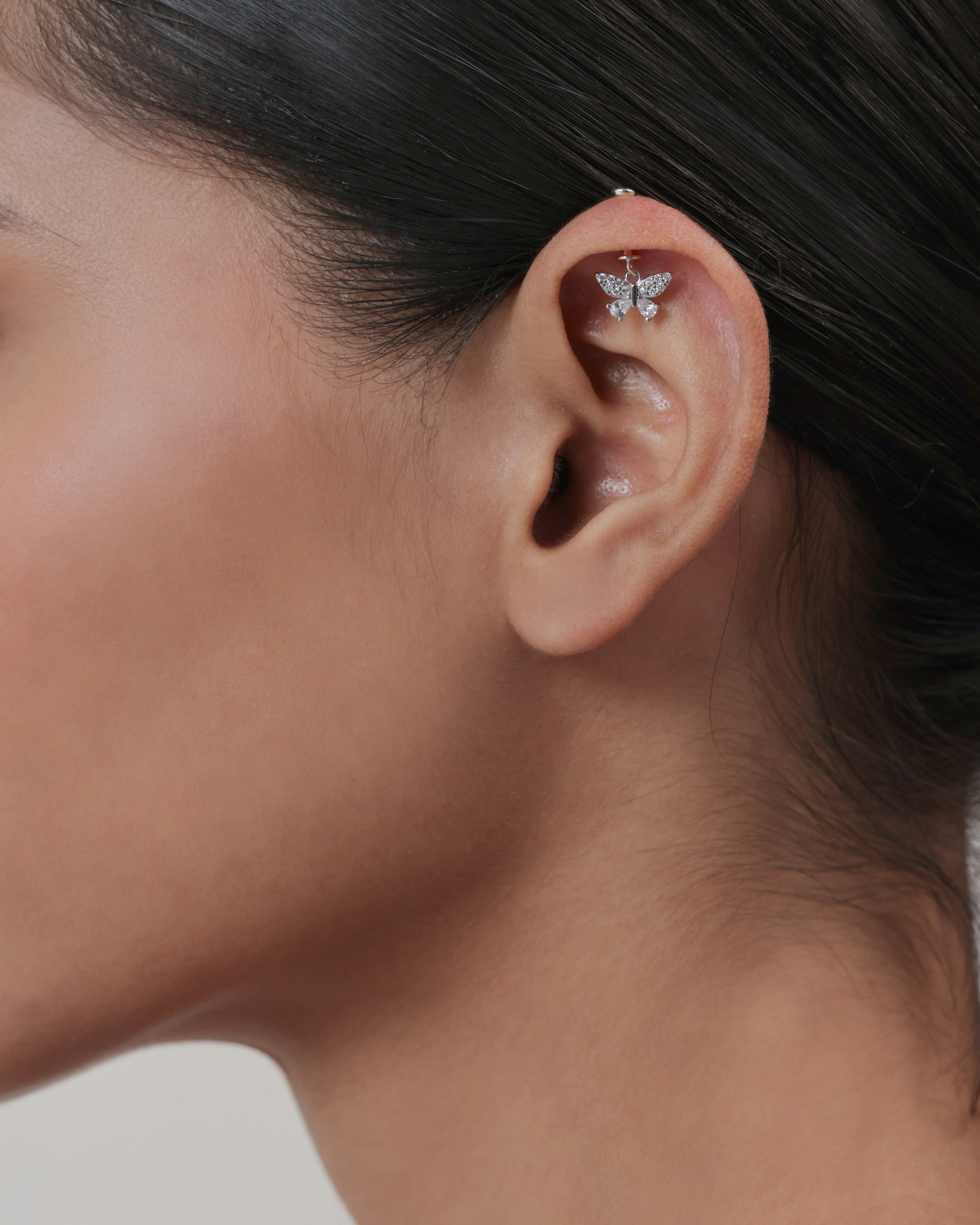 Four Marquise Butterfly Helix Hanging Earrings