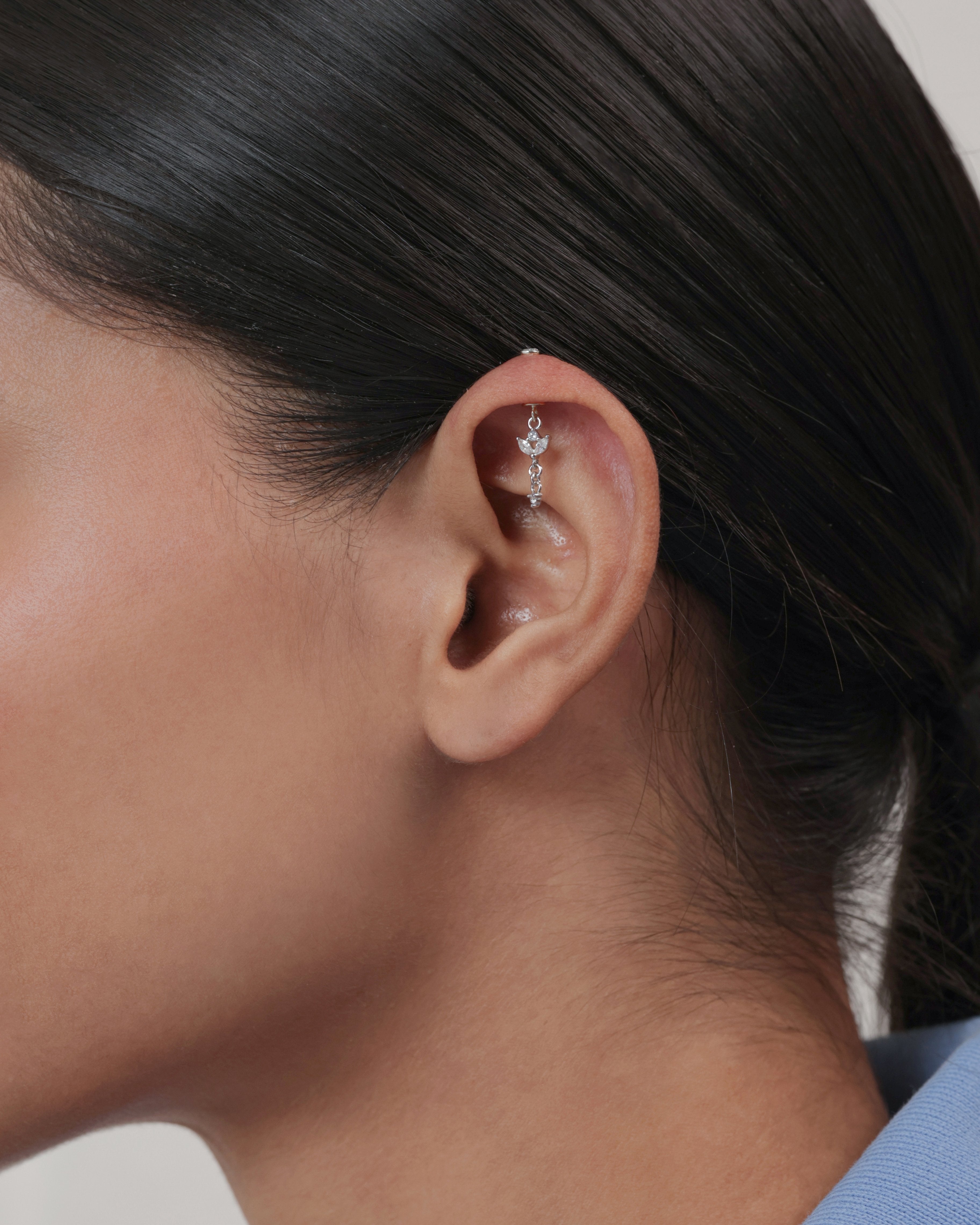 Two Petal Drop Helix Piercings Hanging Earrings