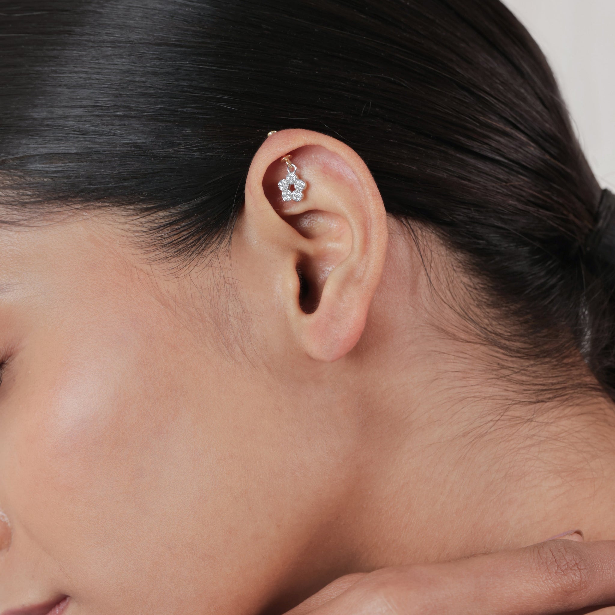 Blossom Floret Helix Hanging Earrings