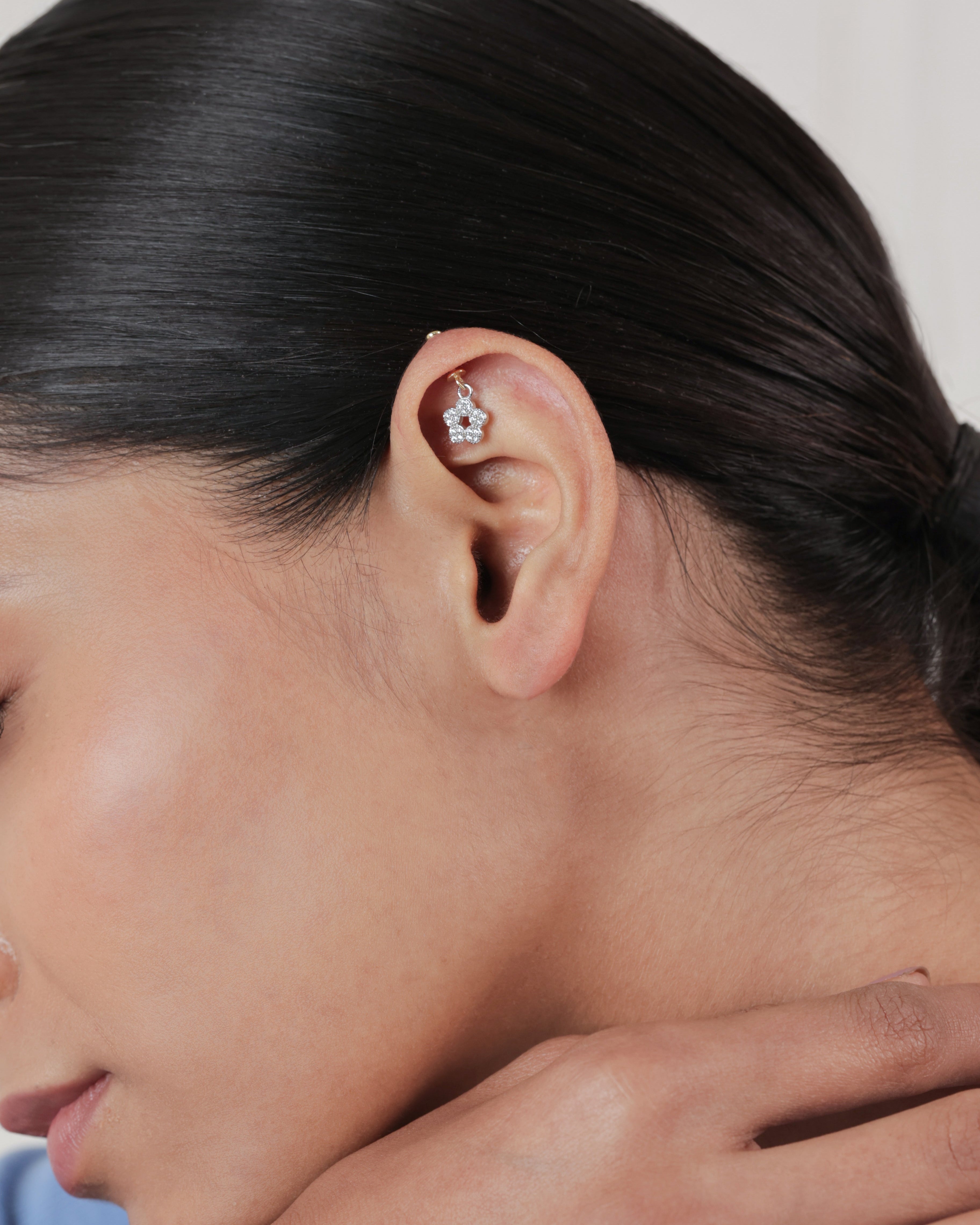 Blossom Floret Helix Hanging Earrings