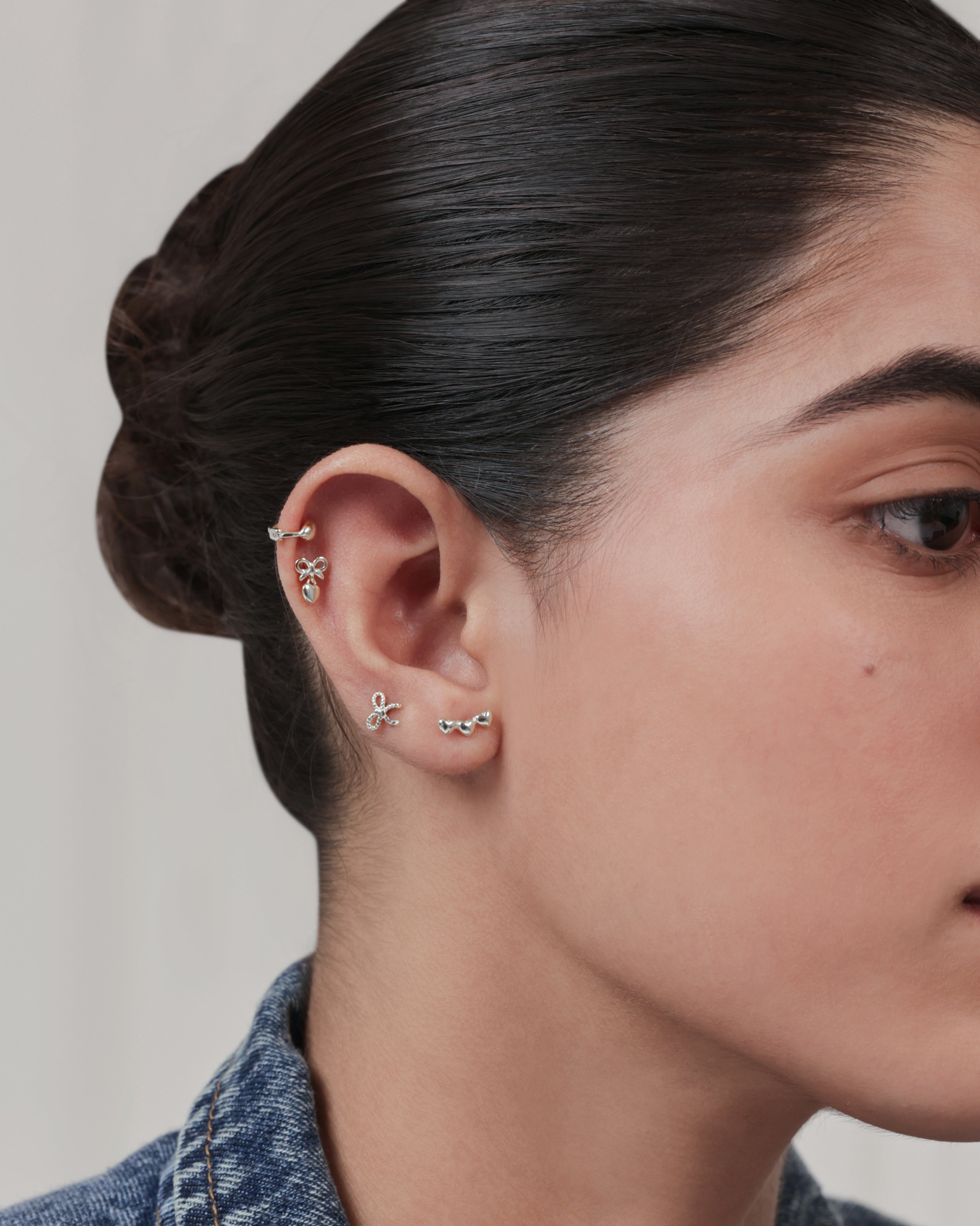 Twisted Bow Knot Flat Back Stud Earrings