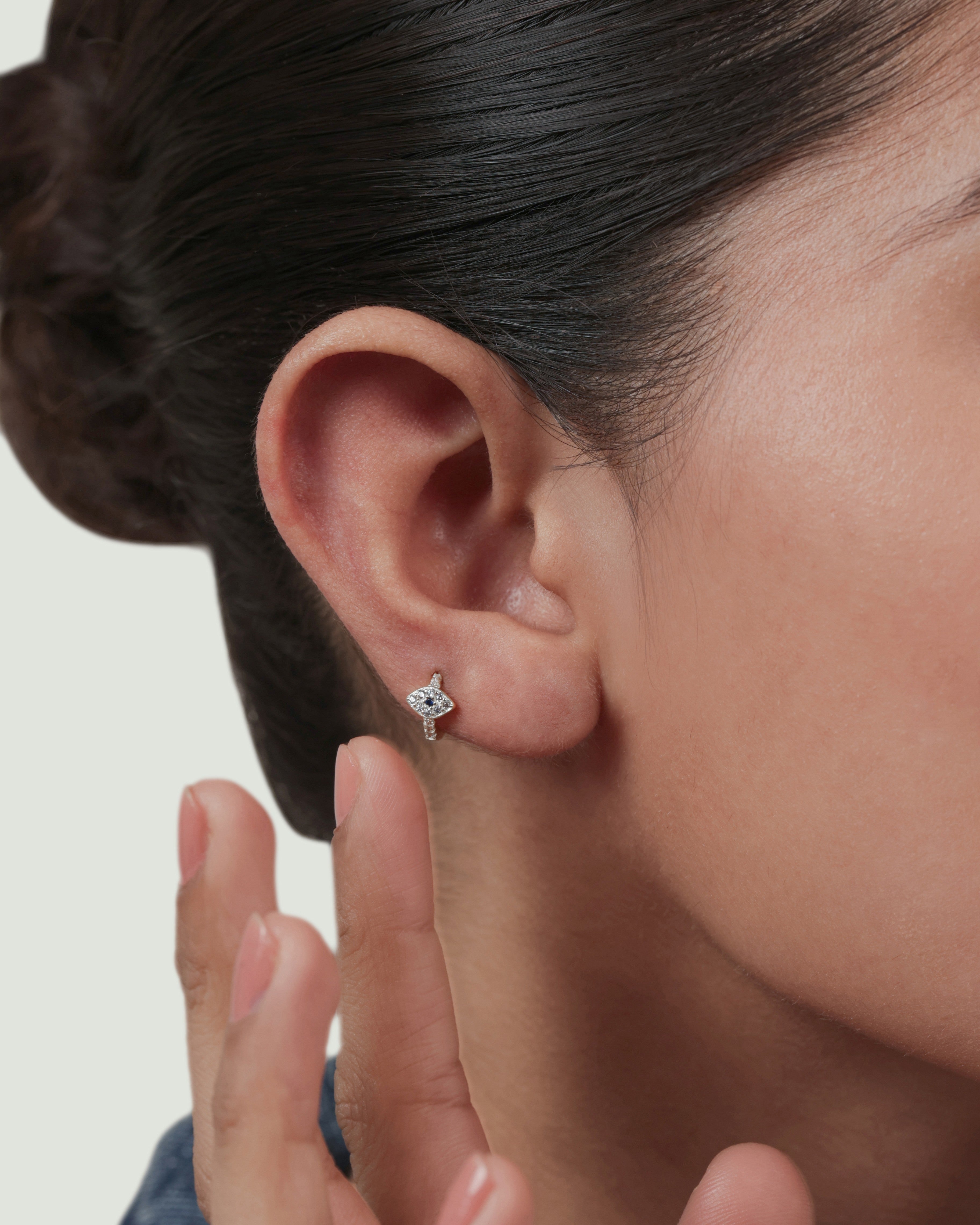 Evil Eye Huggee Hoop Earrings