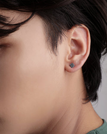 B&W - Luminous Stud Men's Earrings