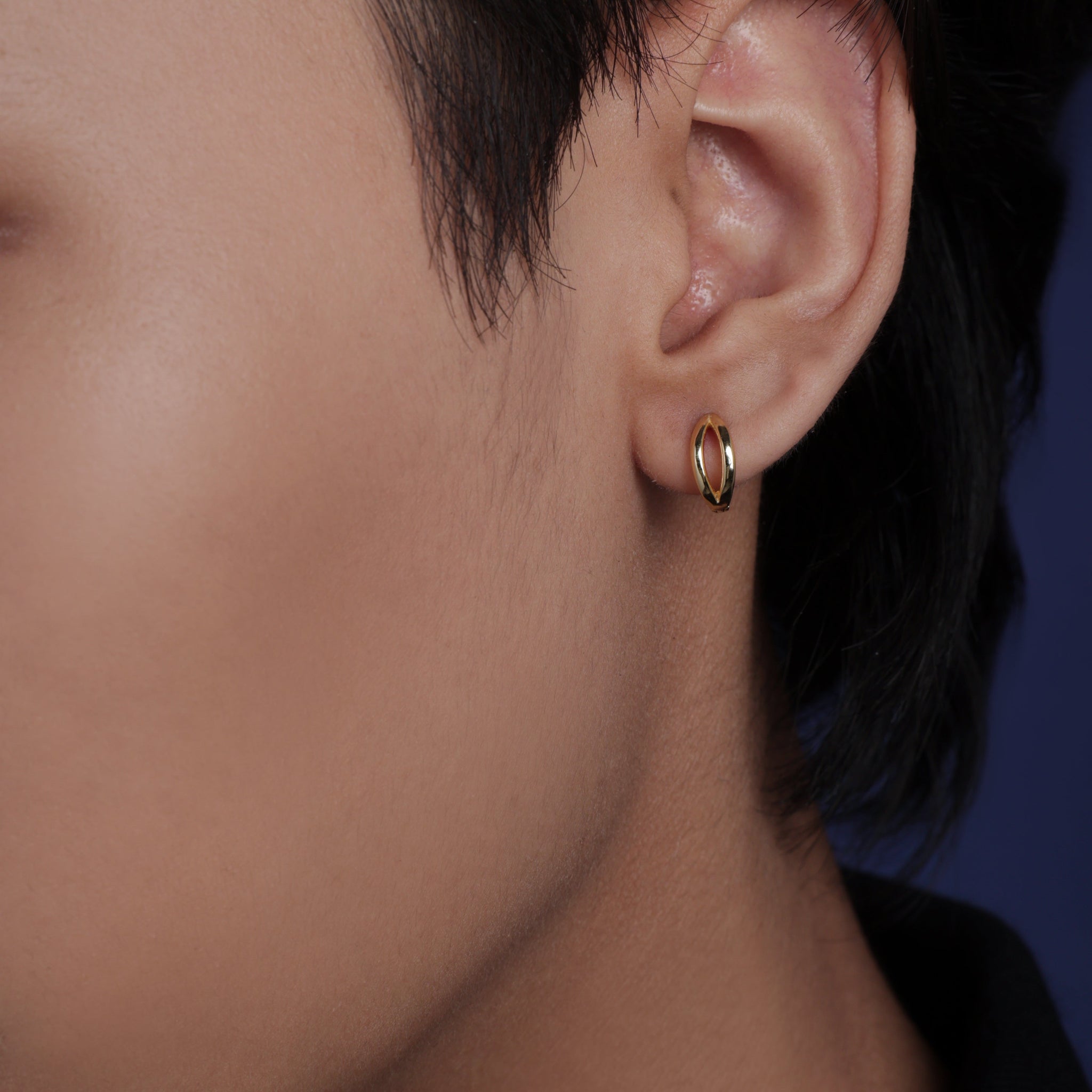 Double Gold Hoop Men's Earrings