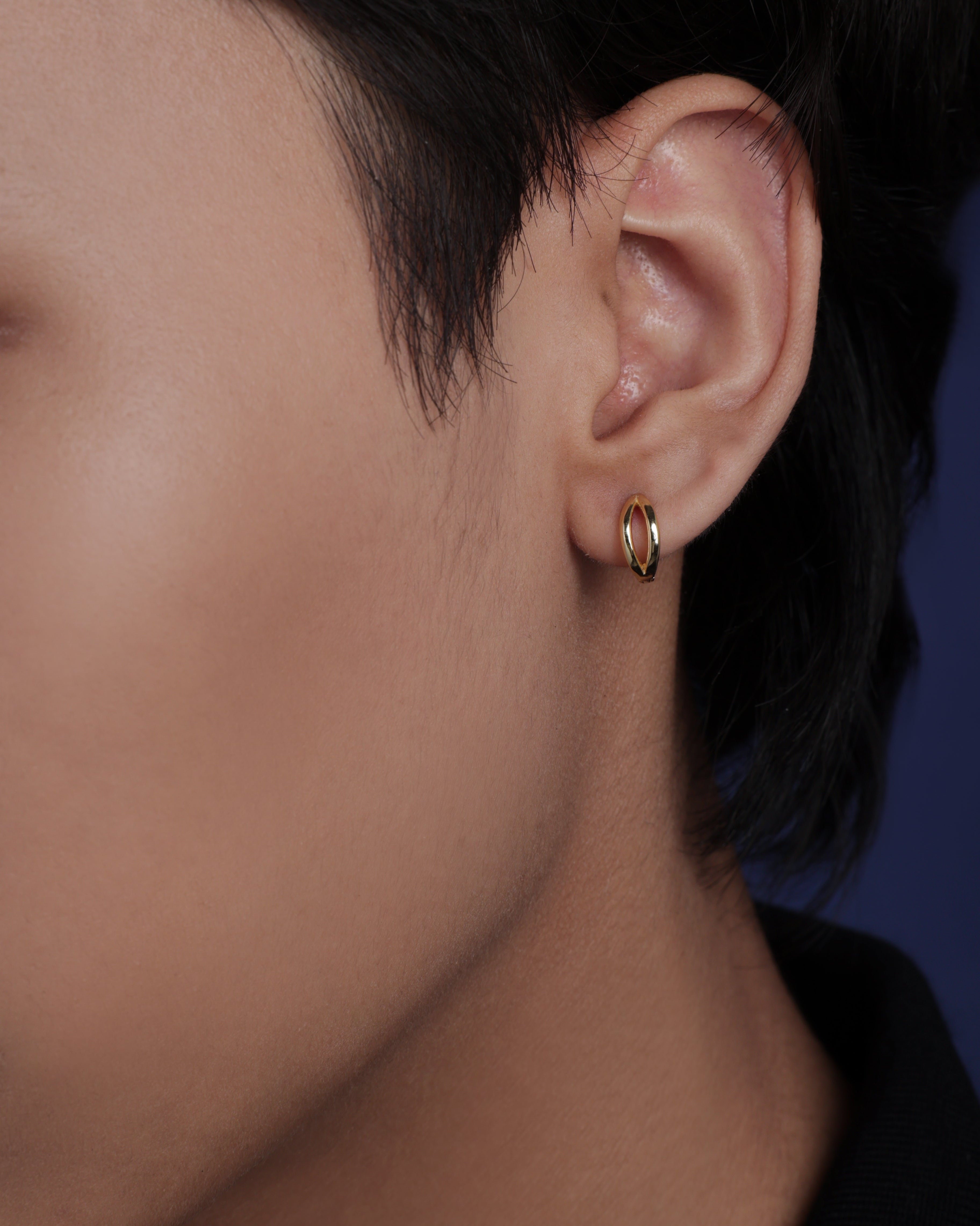 Double Gold Hoop Men's Earrings
