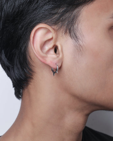 Edgy Spike Hoop Men Men's Earrings