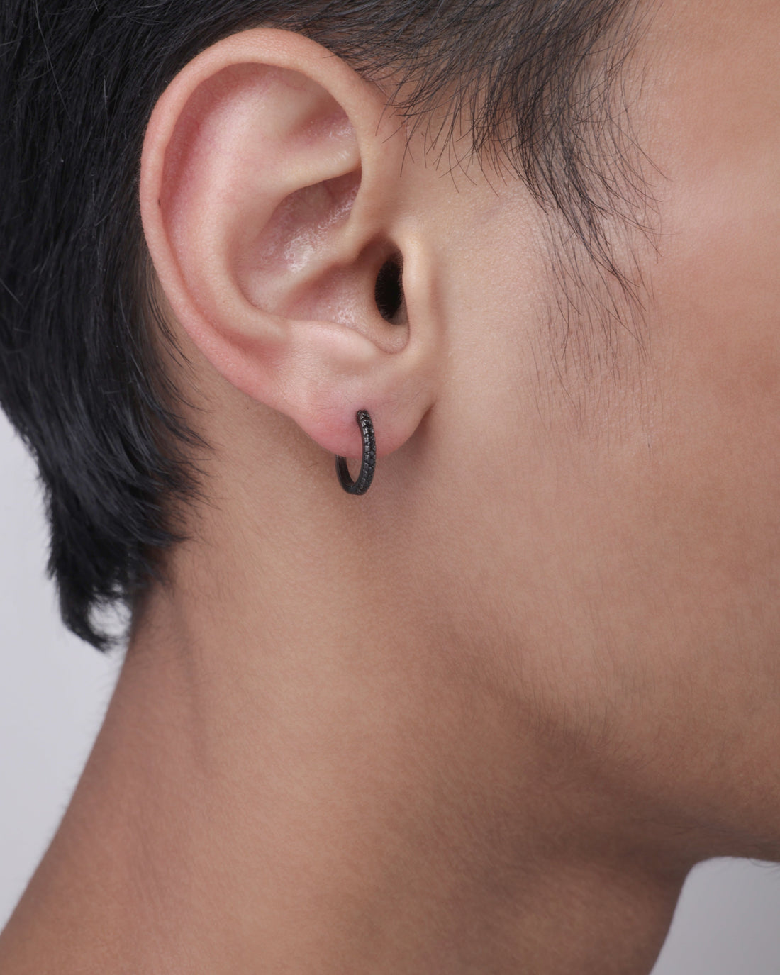 Statement Black Zircons Edition Hop Earrings For Men's