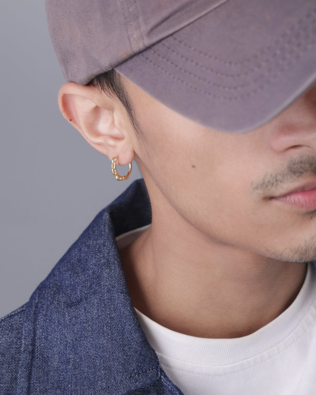 Chain Link Hoop Earring For Men ( 11MM )