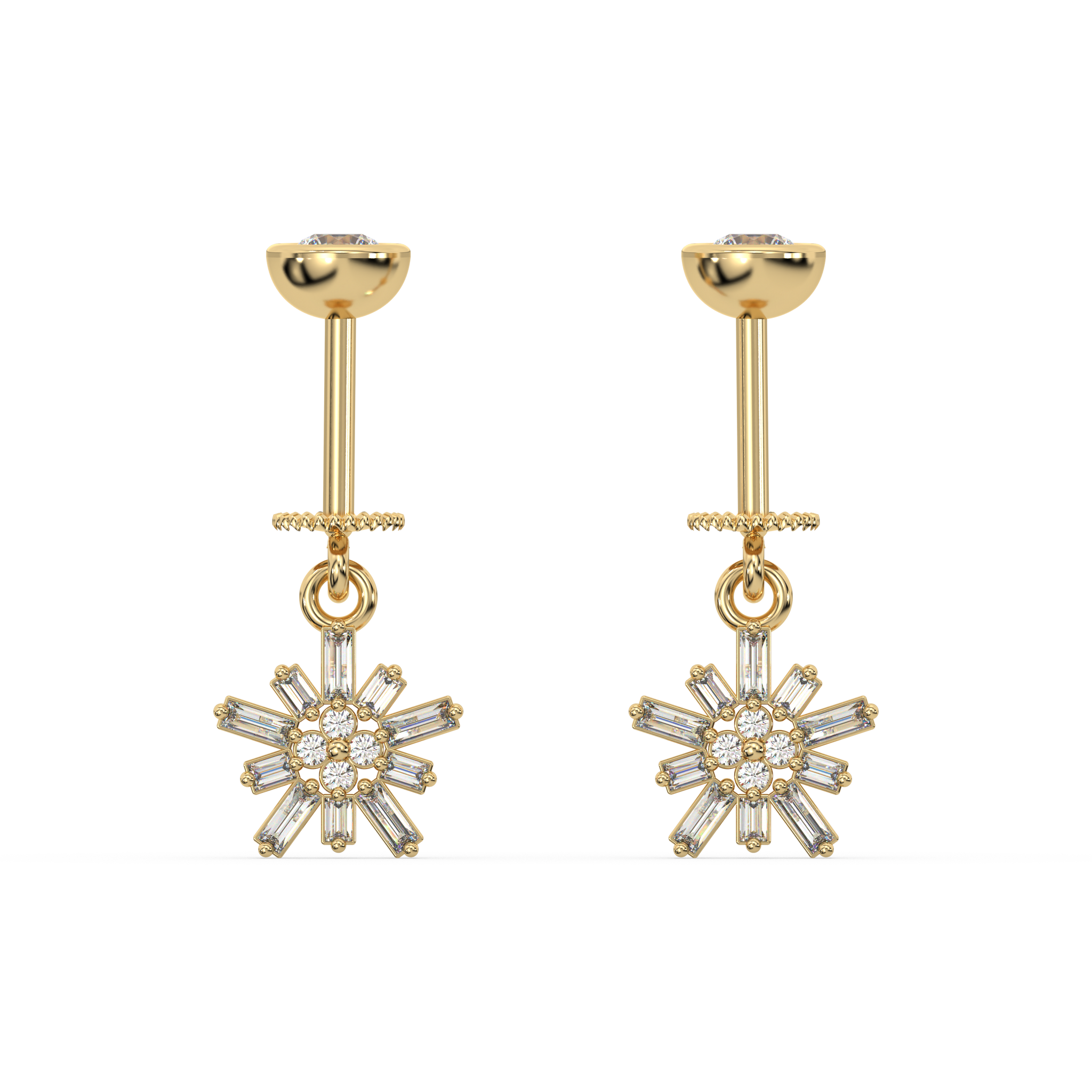 Flaky Crystal Helix Hanging Earrings