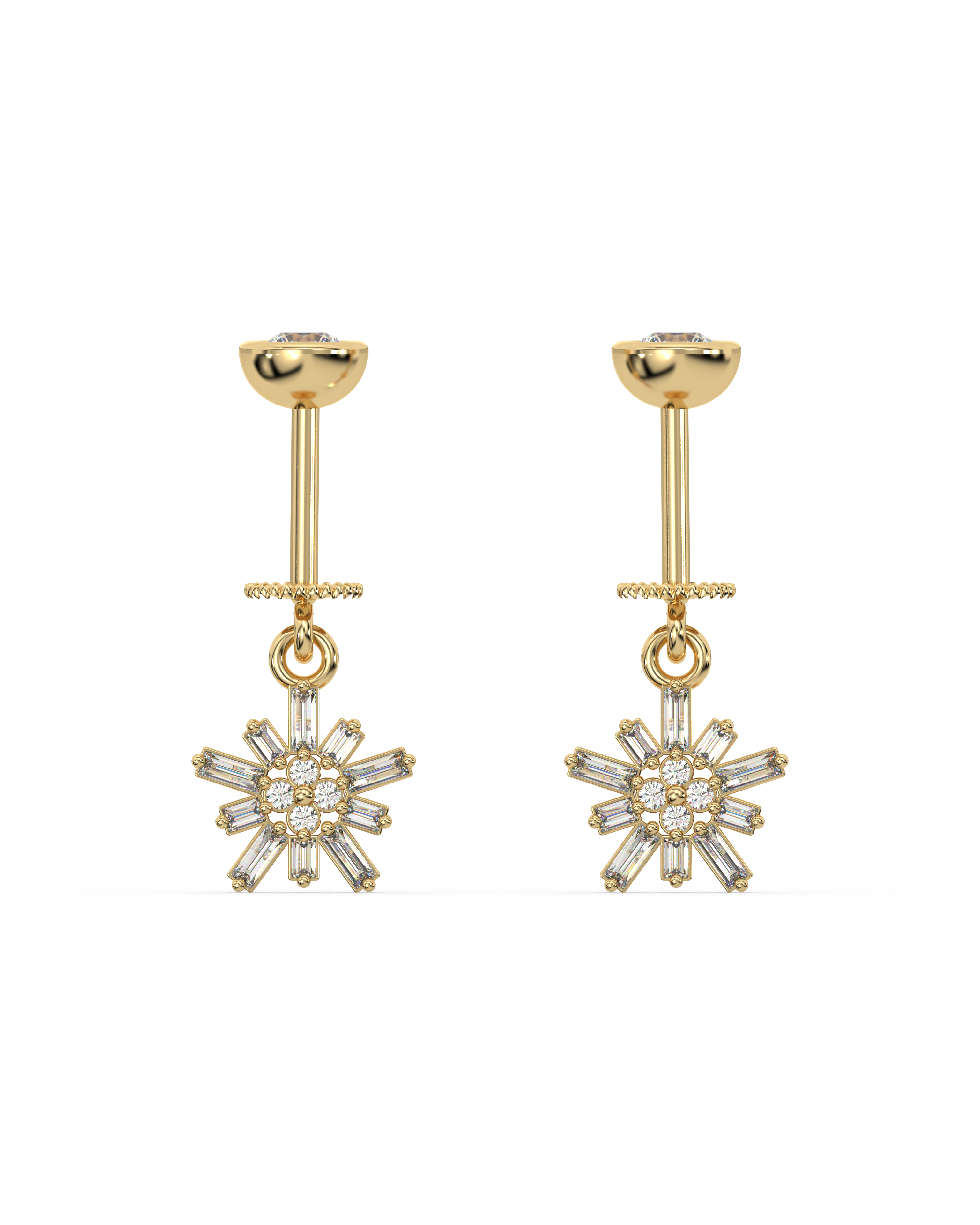 Flaky Crystal Helix Hanging Earrings