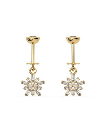 Flaky Crystal Helix Hanging Earrings