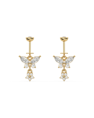 Butterfly Drop Helix Hanging Earrings