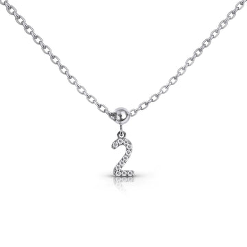 Numbers "2" Bead Charm Necklace