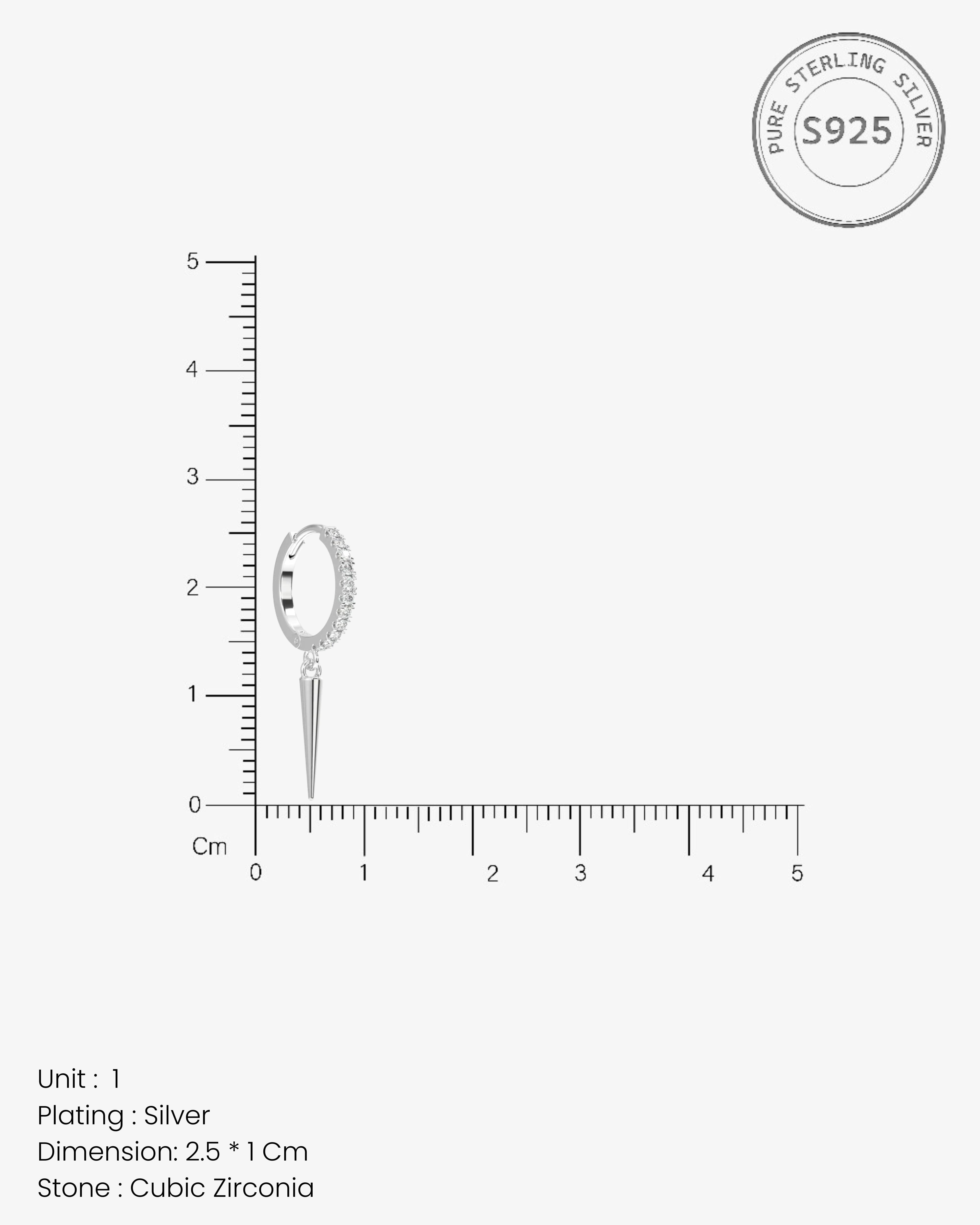 Silver Bar Hoop Men's Earrings