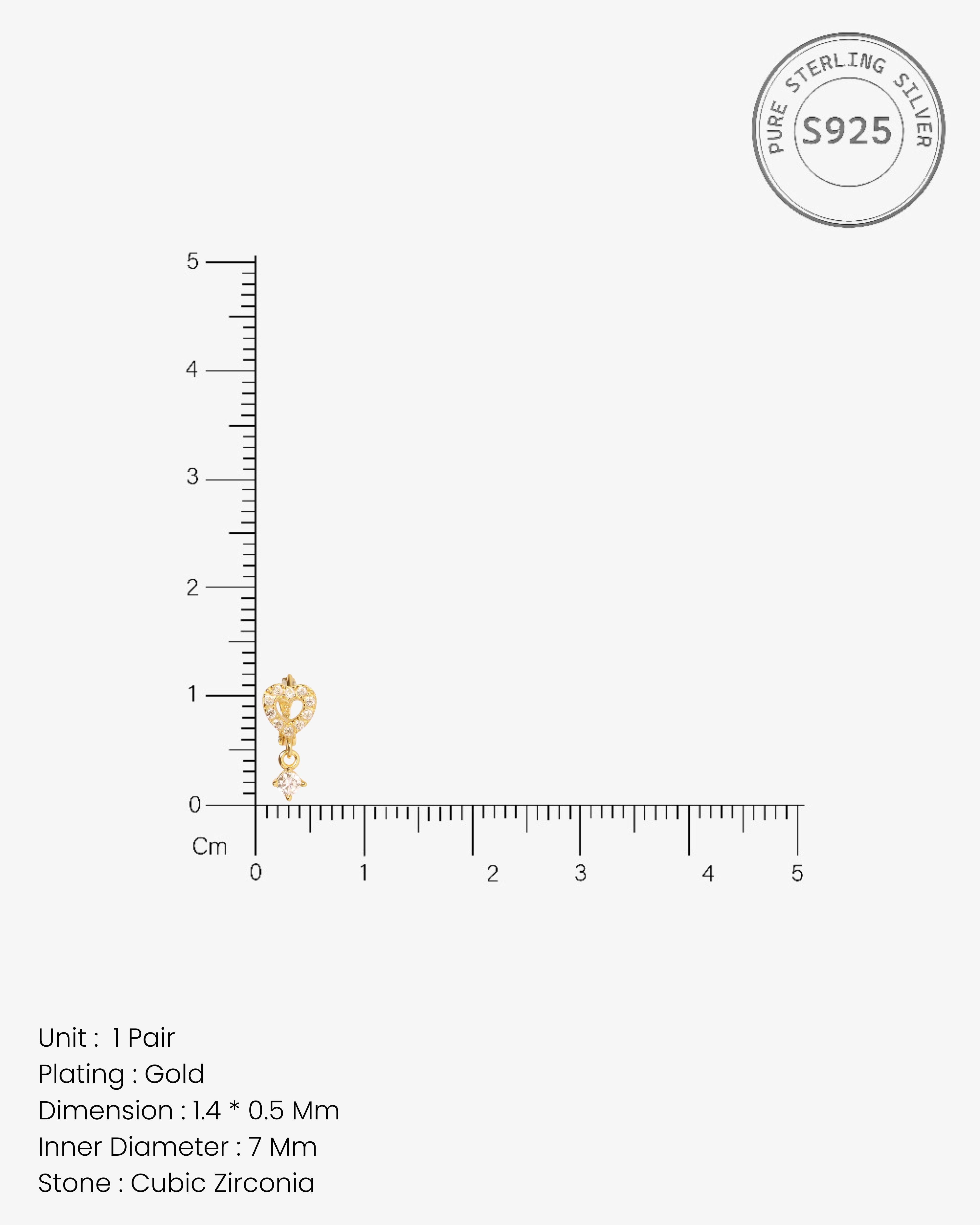 Heart Droplet Hoop Earrings