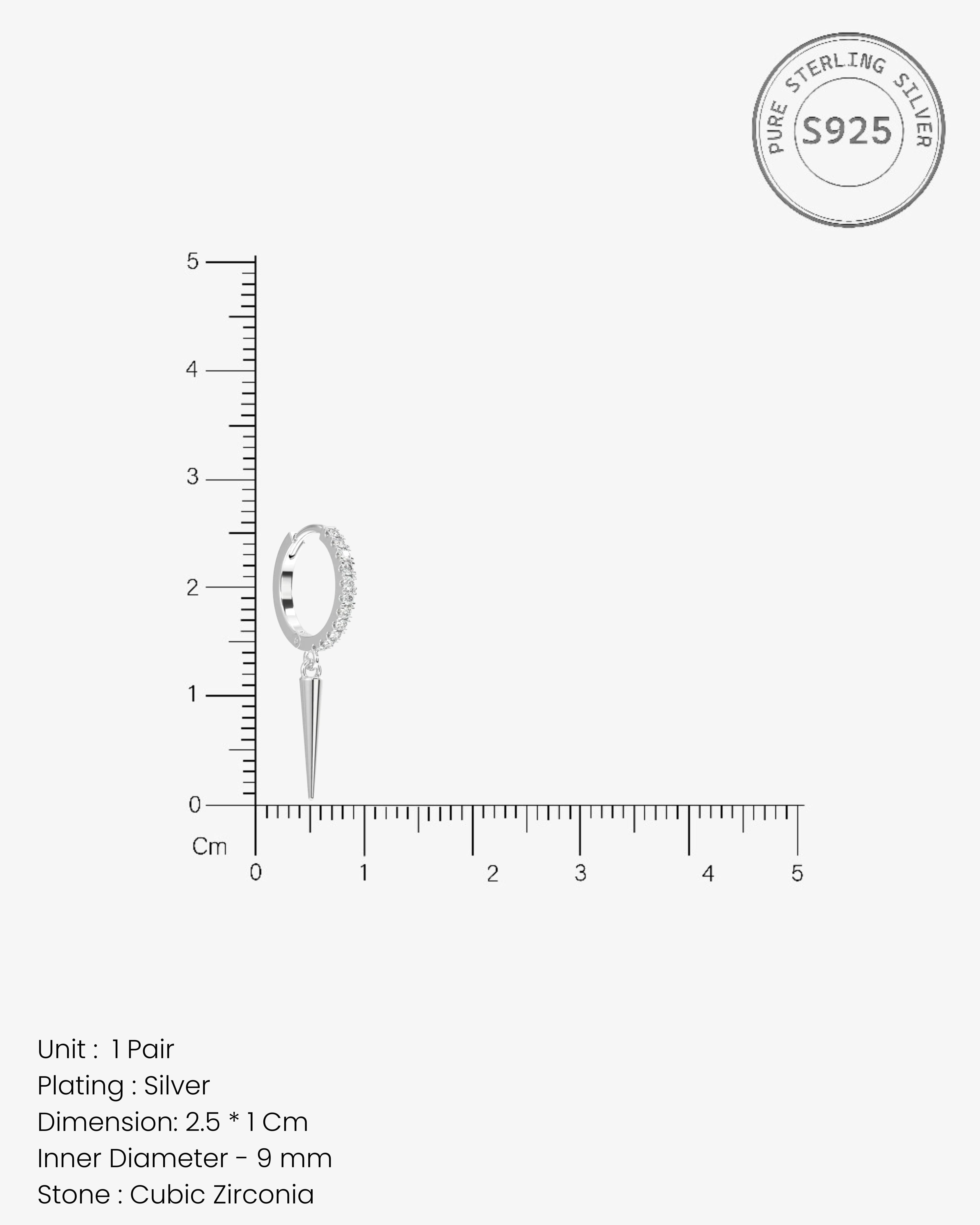 Bar Charm Hoop Earrings