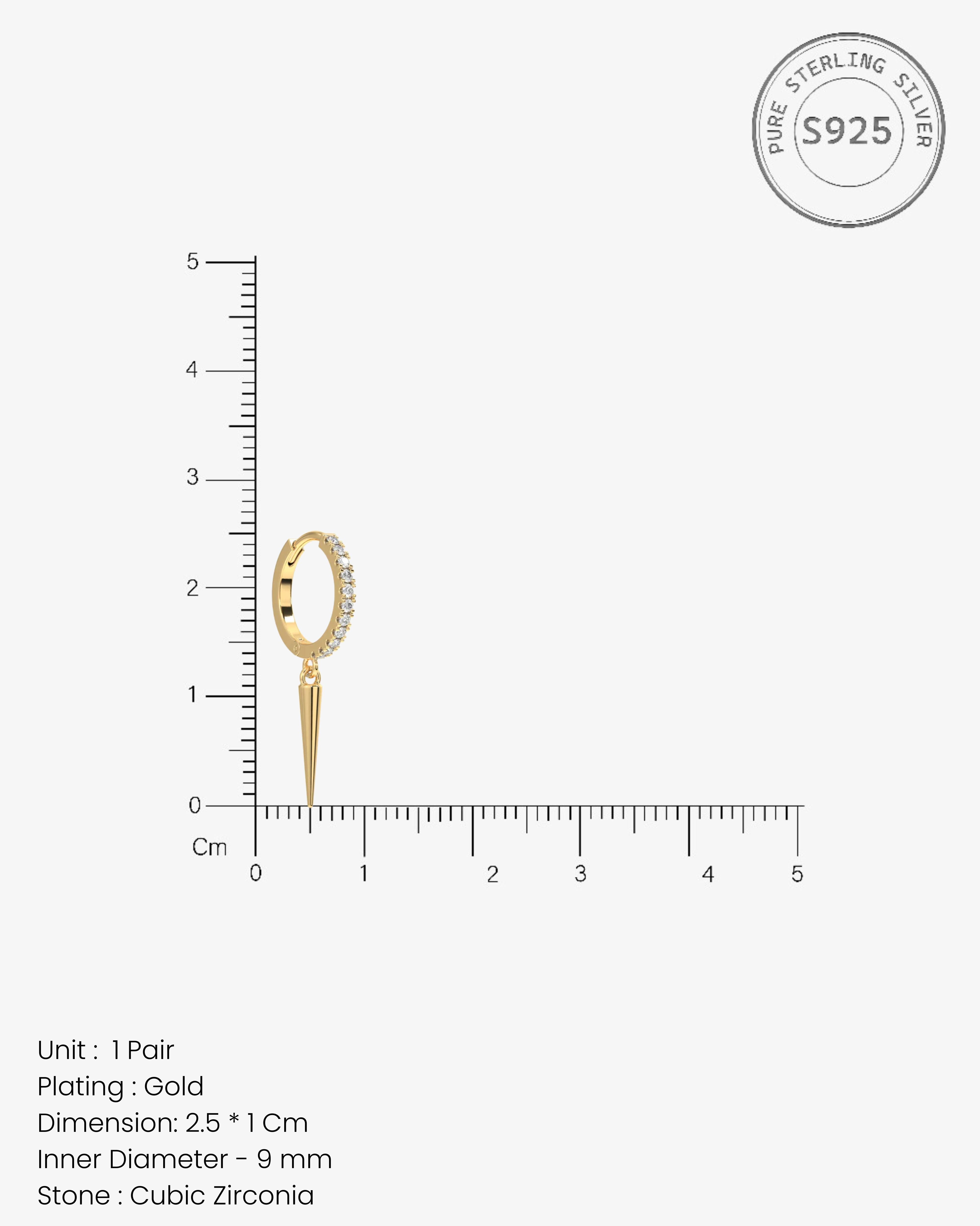 Bar Charm Hoop Earrings