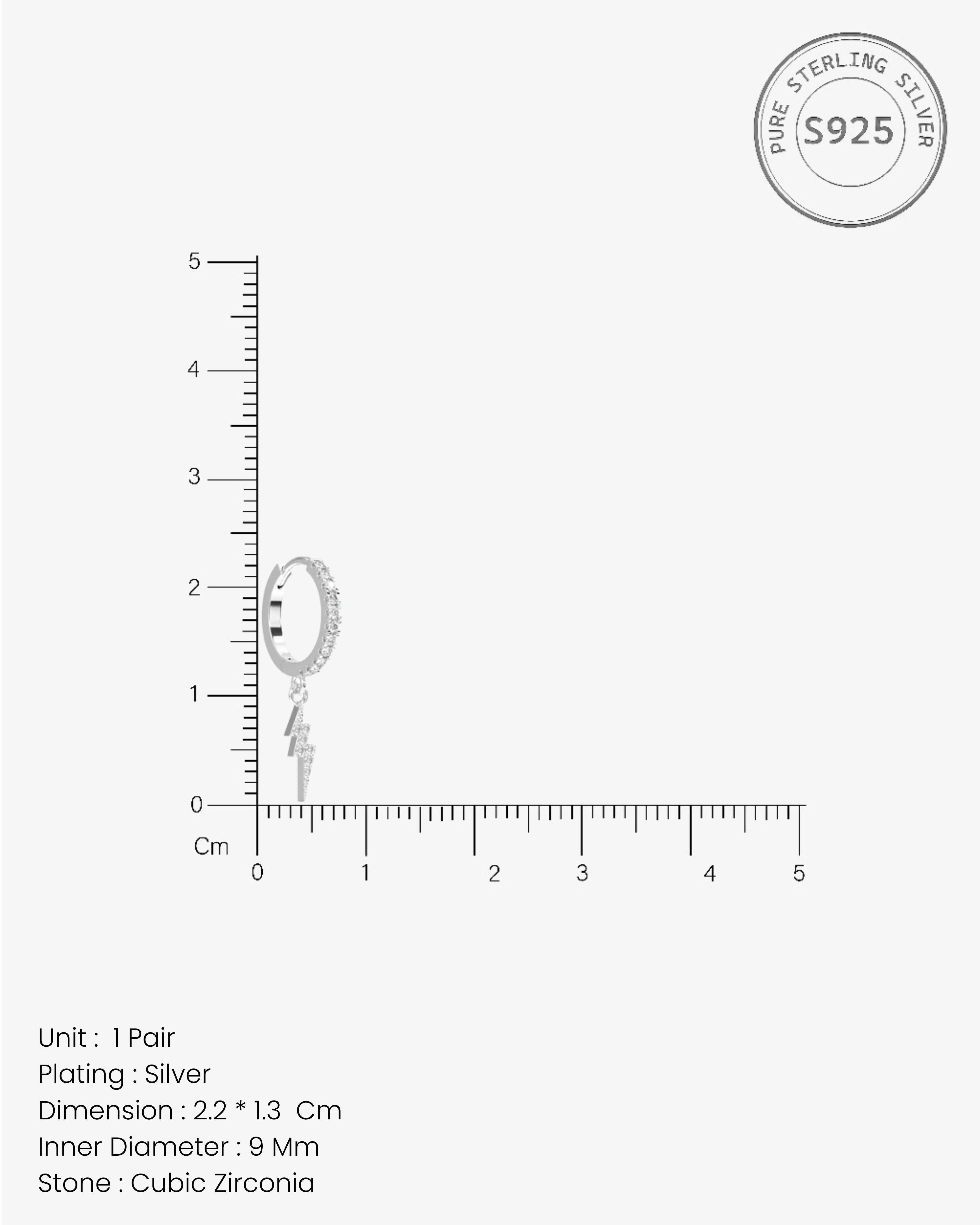 Thunder Charm Hoop Earrings