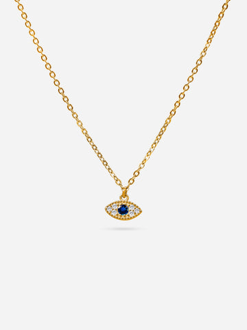 Minimal evil eye necklace