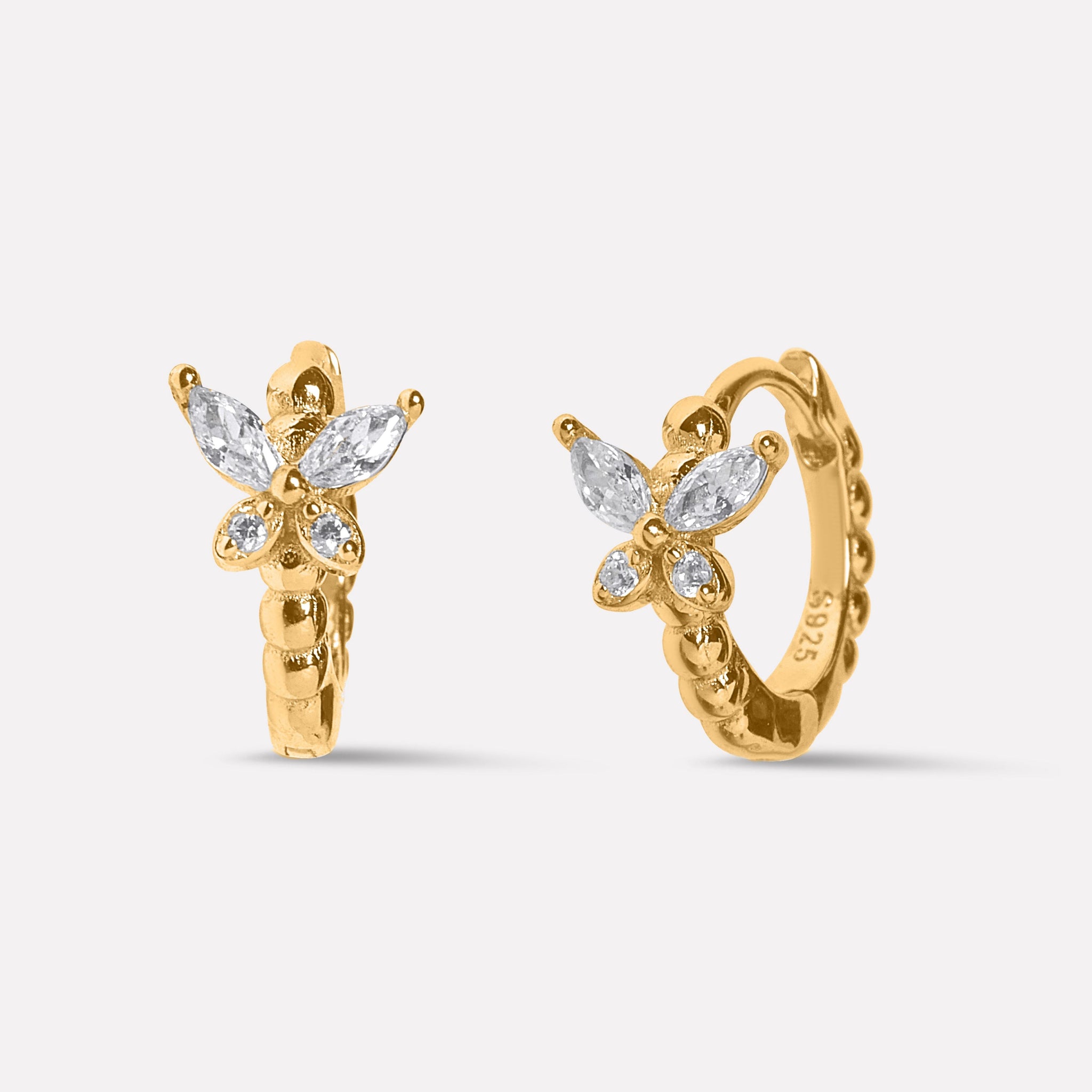 Sparkling Butterfly Huggee Hoop Earrings