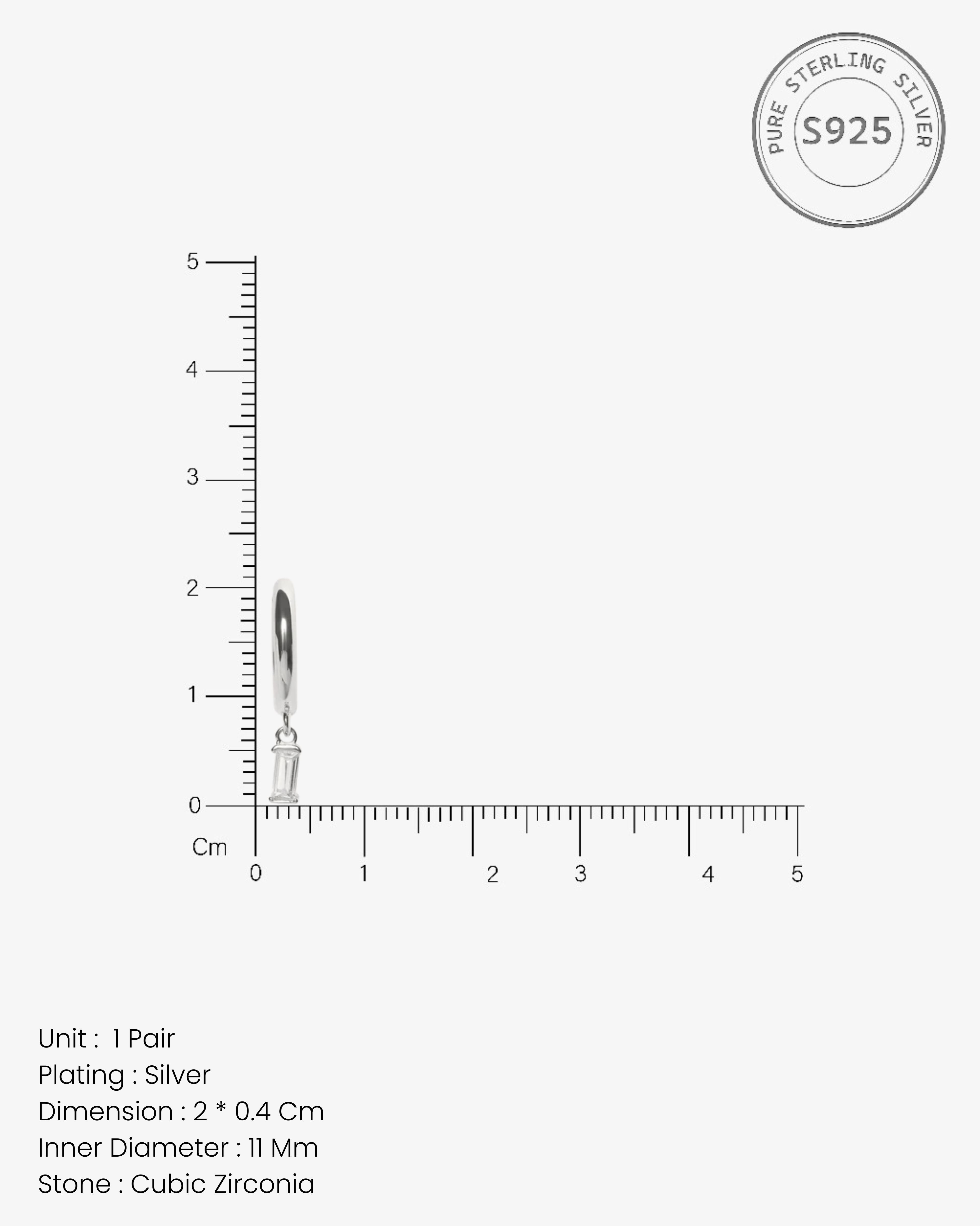 Bold Baguette Charm Hoop Earrings