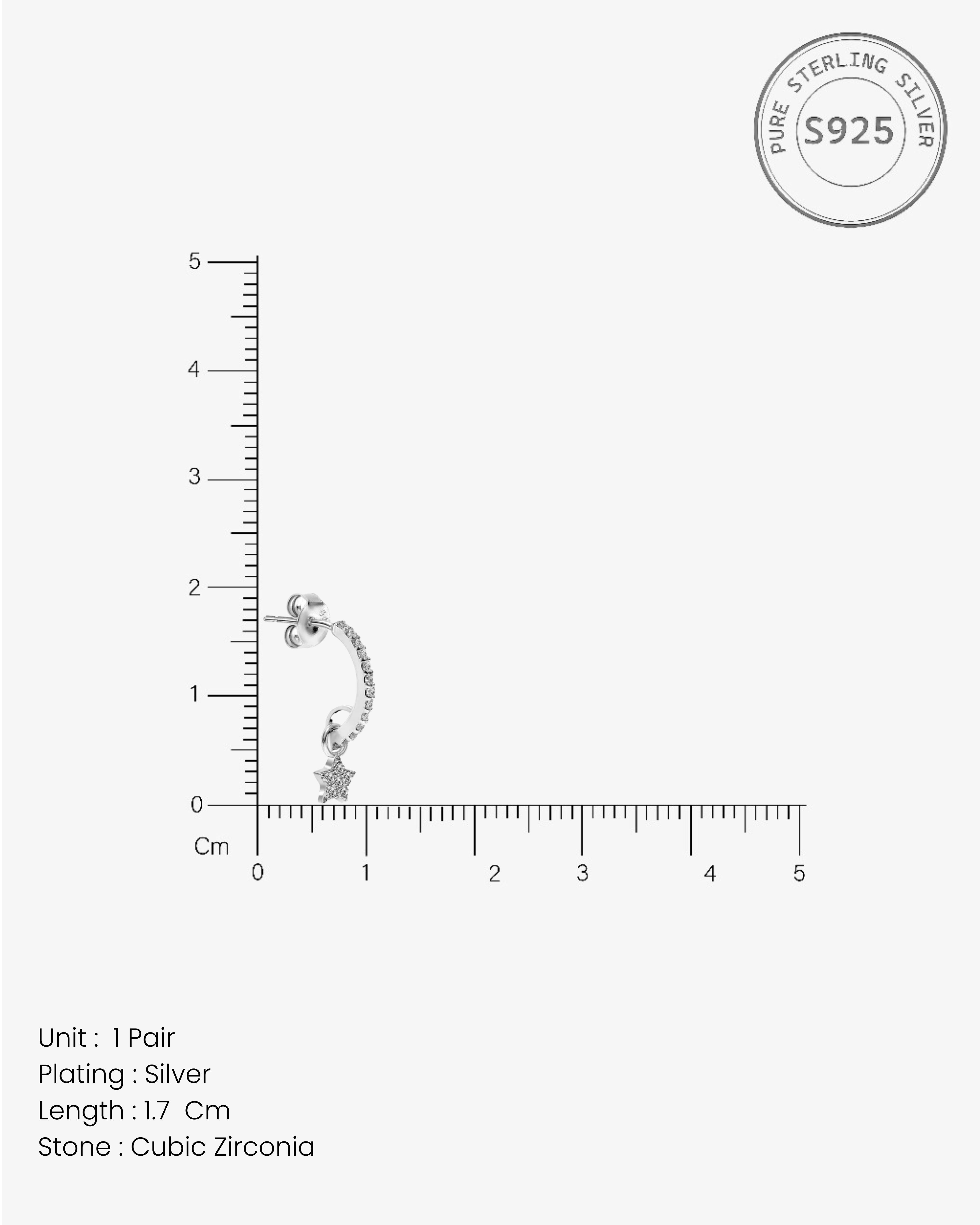 Mismatched Half Moon Star Hoop Earrings