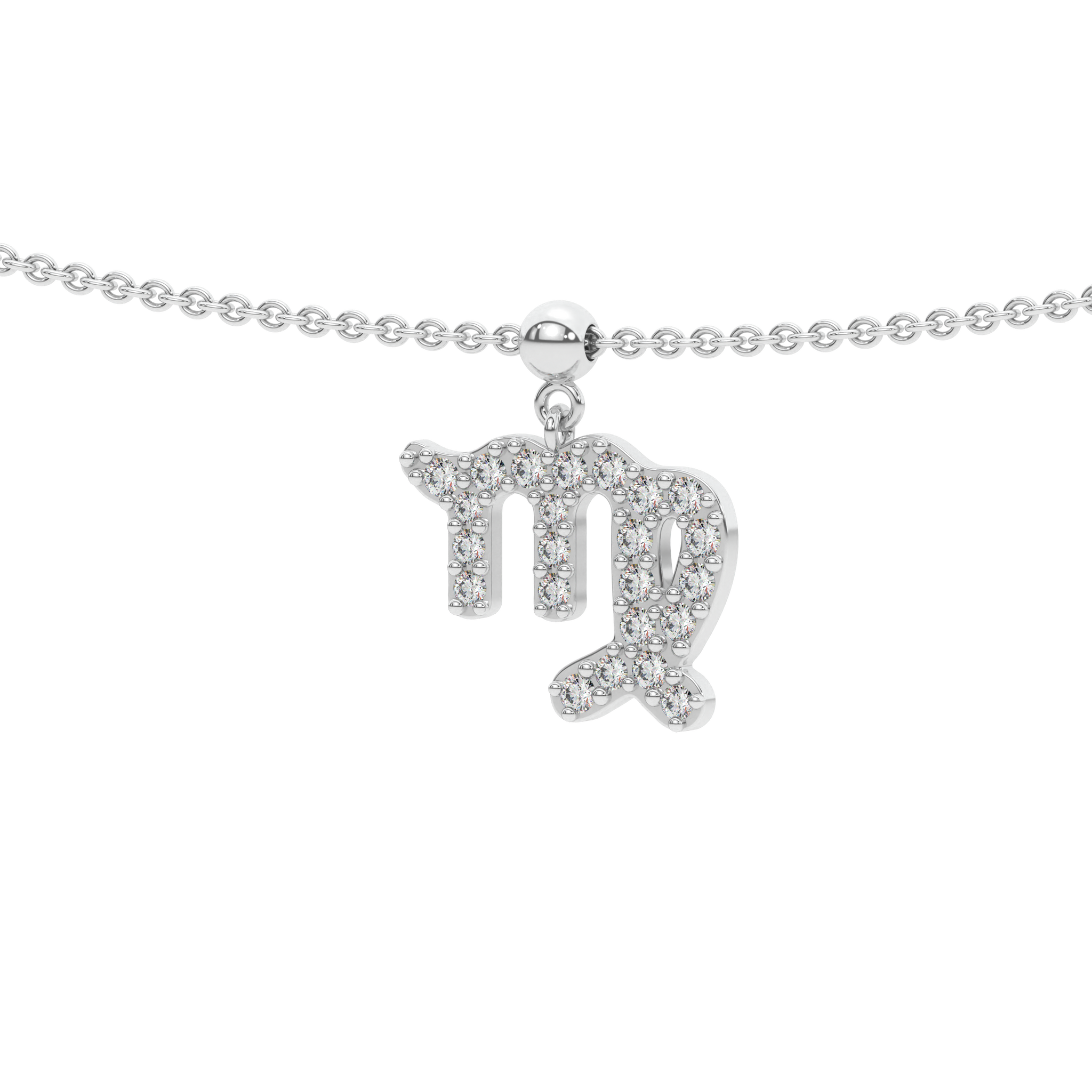 Virgo Stone Pave Zodiac Necklace