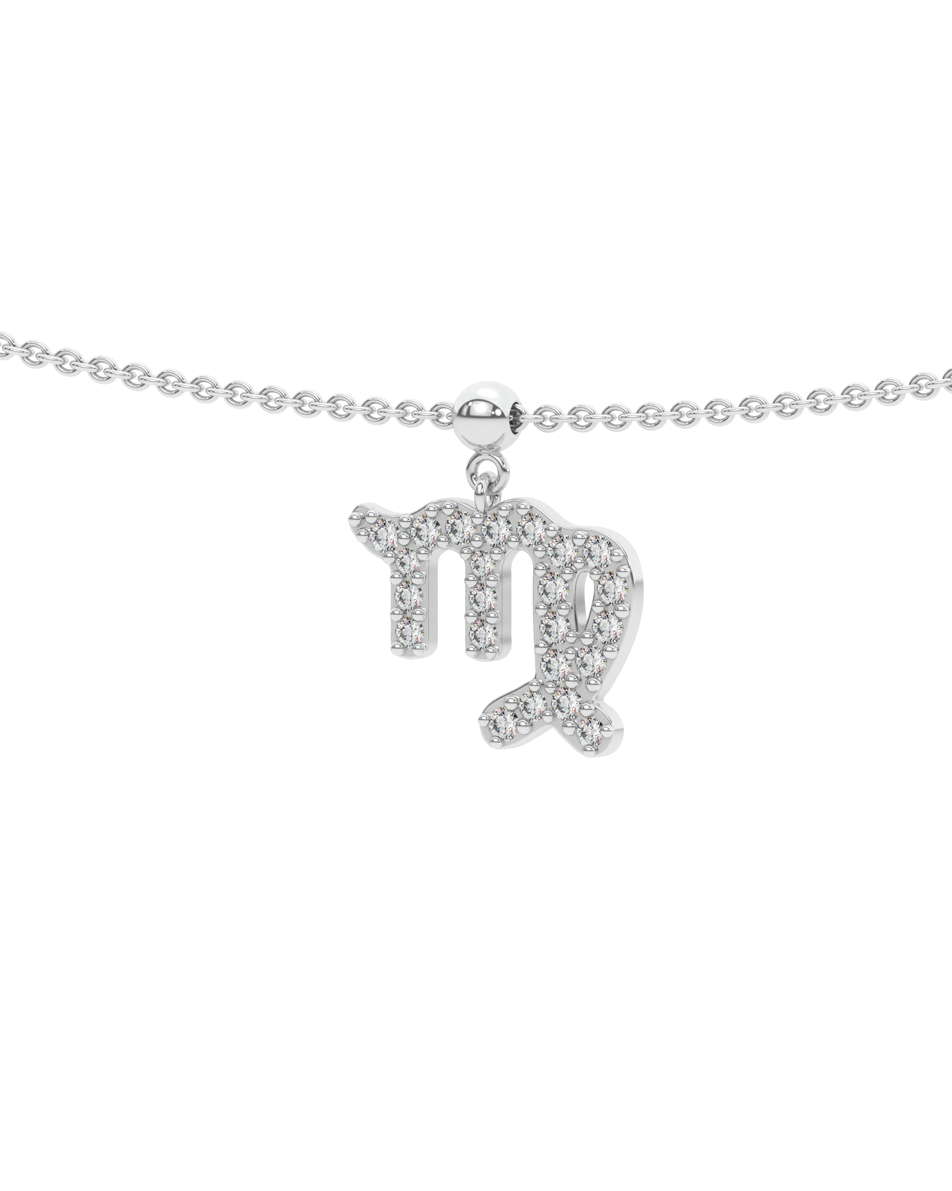 Virgo Stone Pave Zodiac Necklace