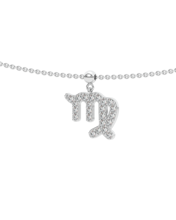 Virgo Stone Pave Zodiac Necklace